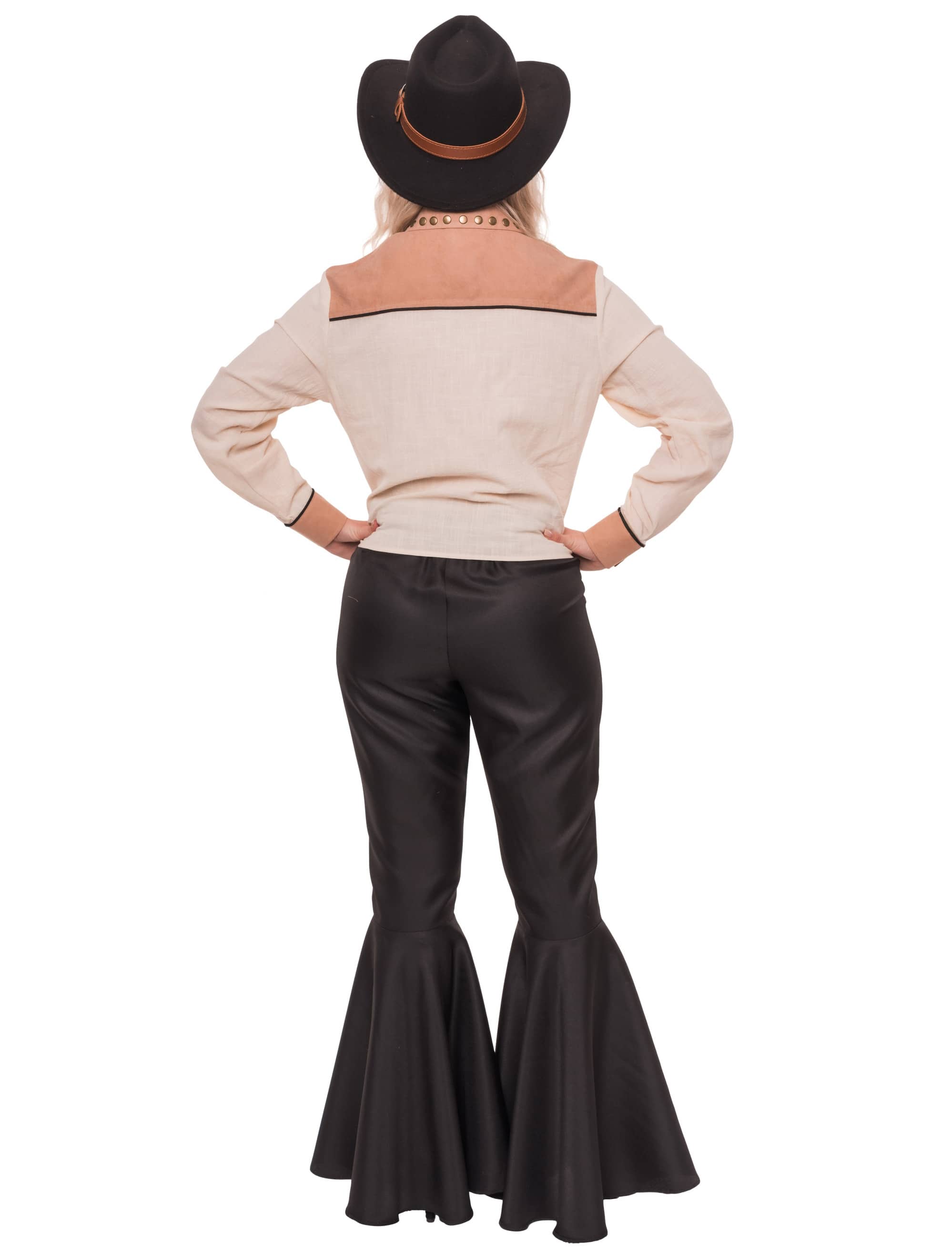 Bluse Cowgirl mit Bestickung Damen beige S/M