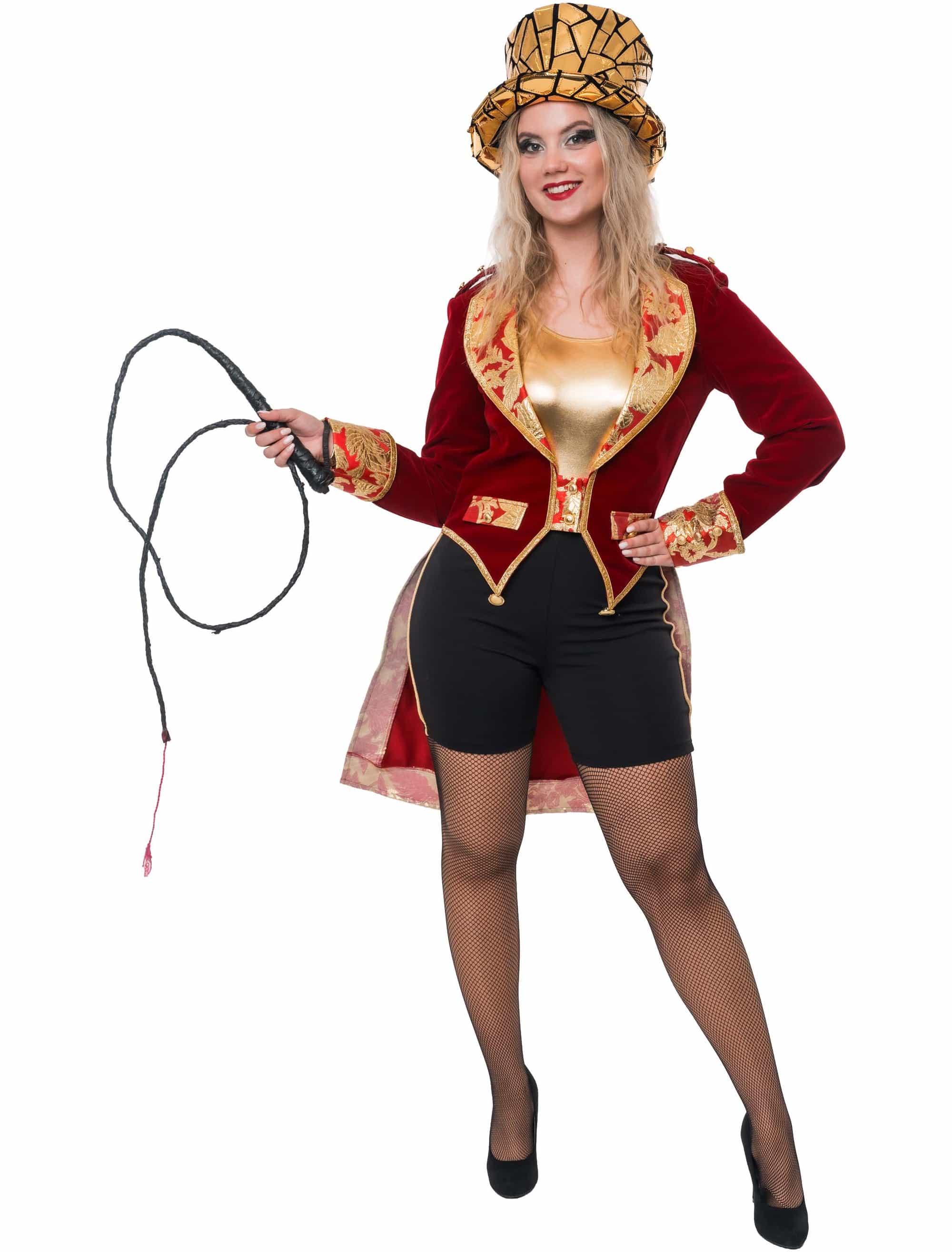 Frack Barock Samt Damen rot/gold S