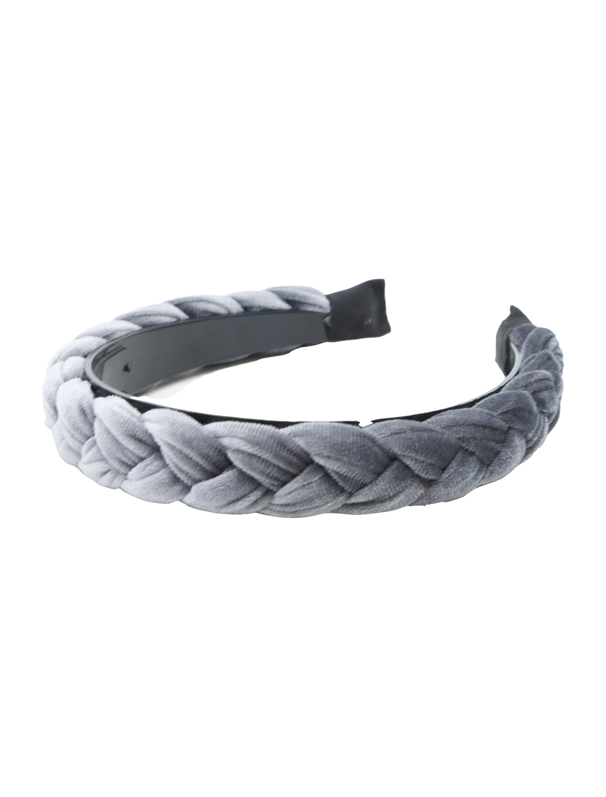 Haarreif geflochtenes Band grau