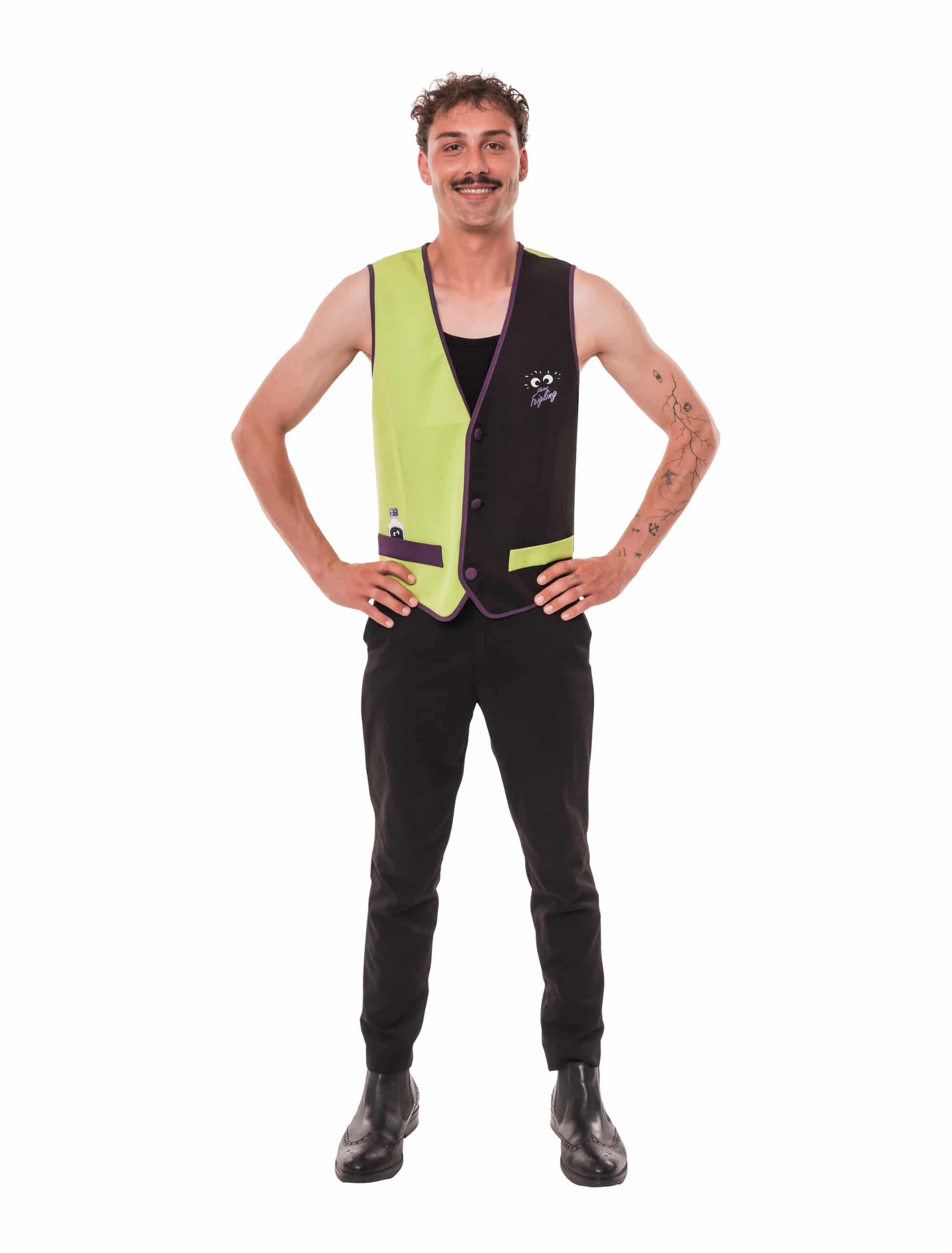 Weste Kleiner Feigling Herren schwarz/grün L/XL