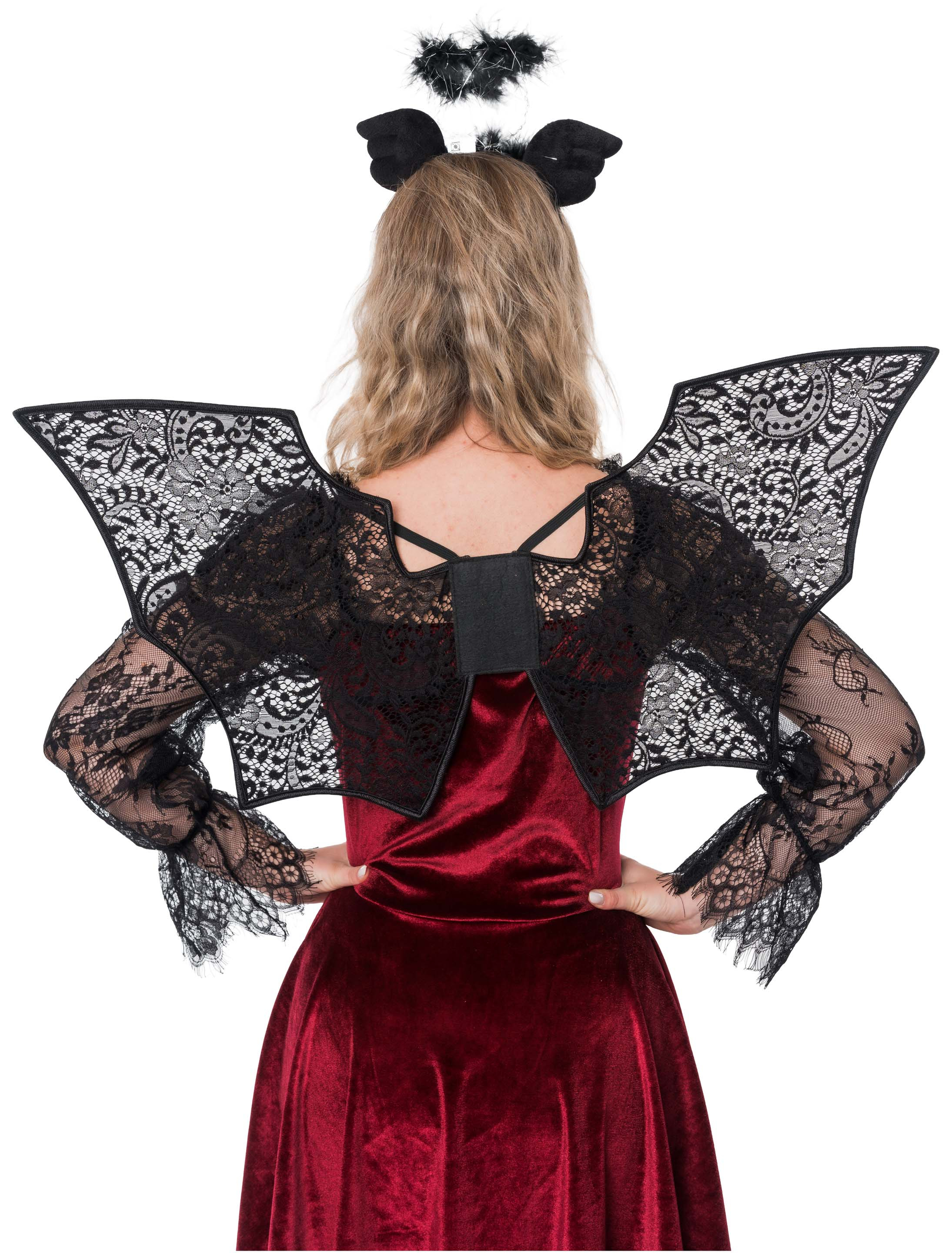 Flügel aus Spitze schwarz
