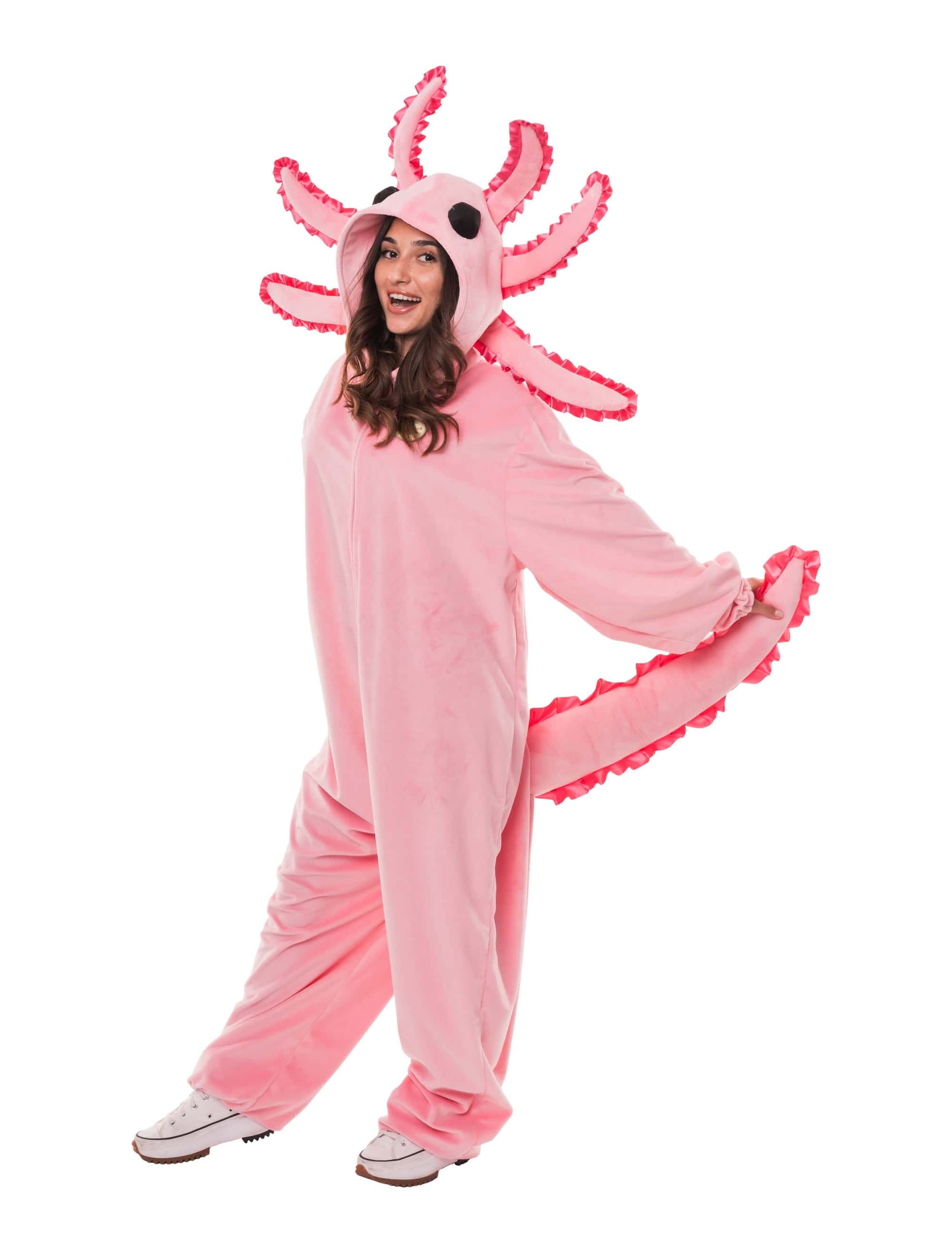 Overall Plüsch Axolotl Damen rosa 34/36