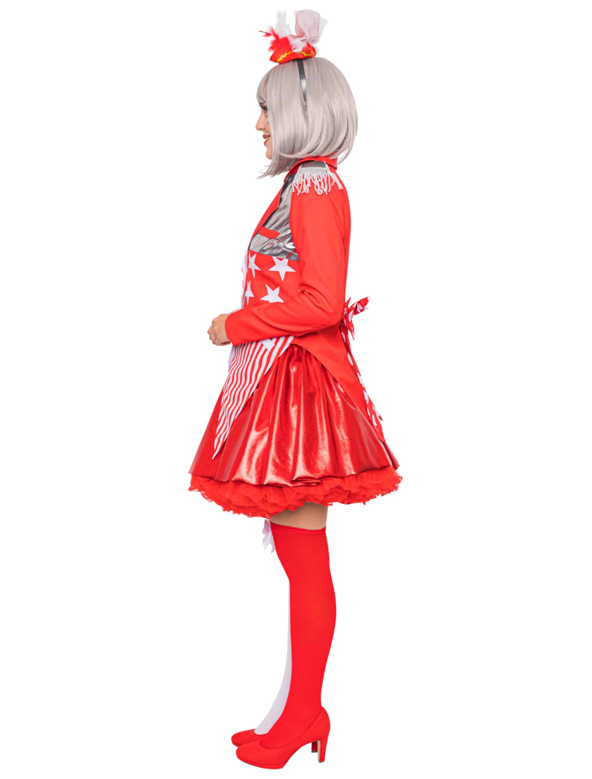 Jacke verrückt Damen rot/weiß M