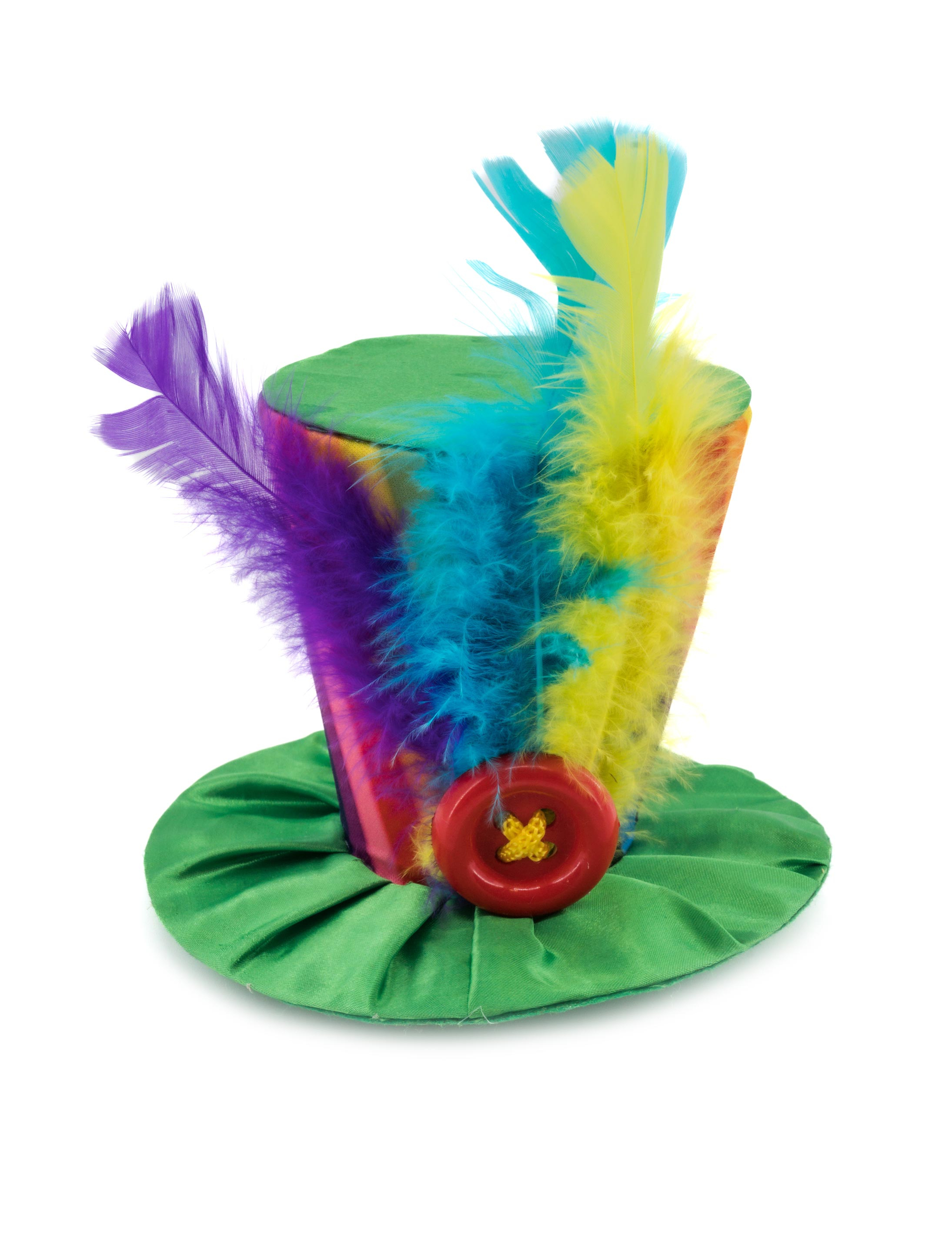 Zylinder Mini Federn und Knopf rainbow