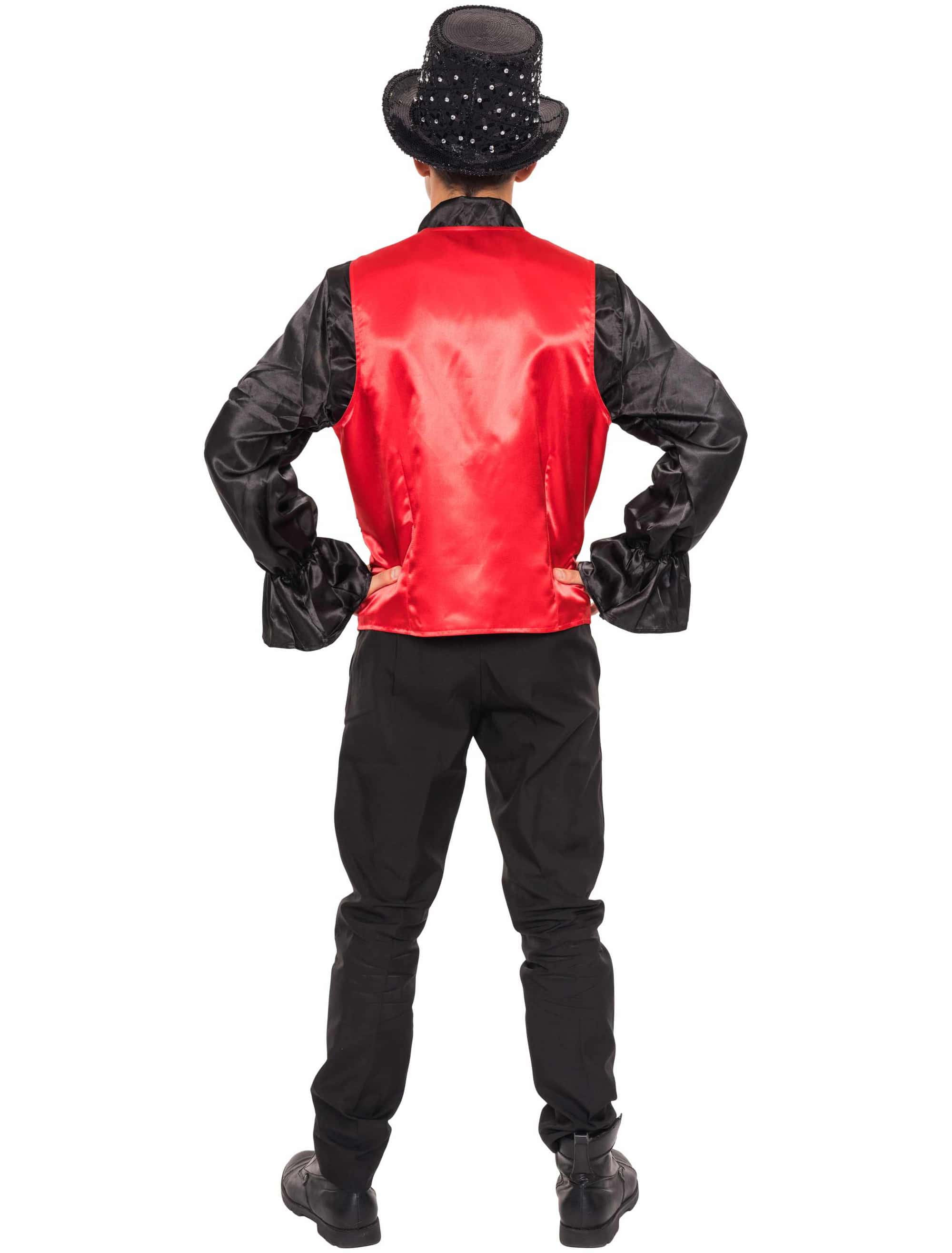 Paillettenweste Herren rot L/XL