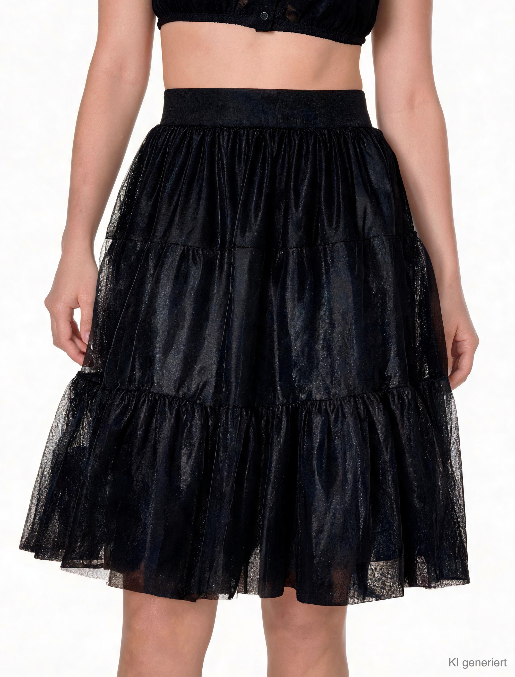 Petticoat lang Damen schwarz L/XL
