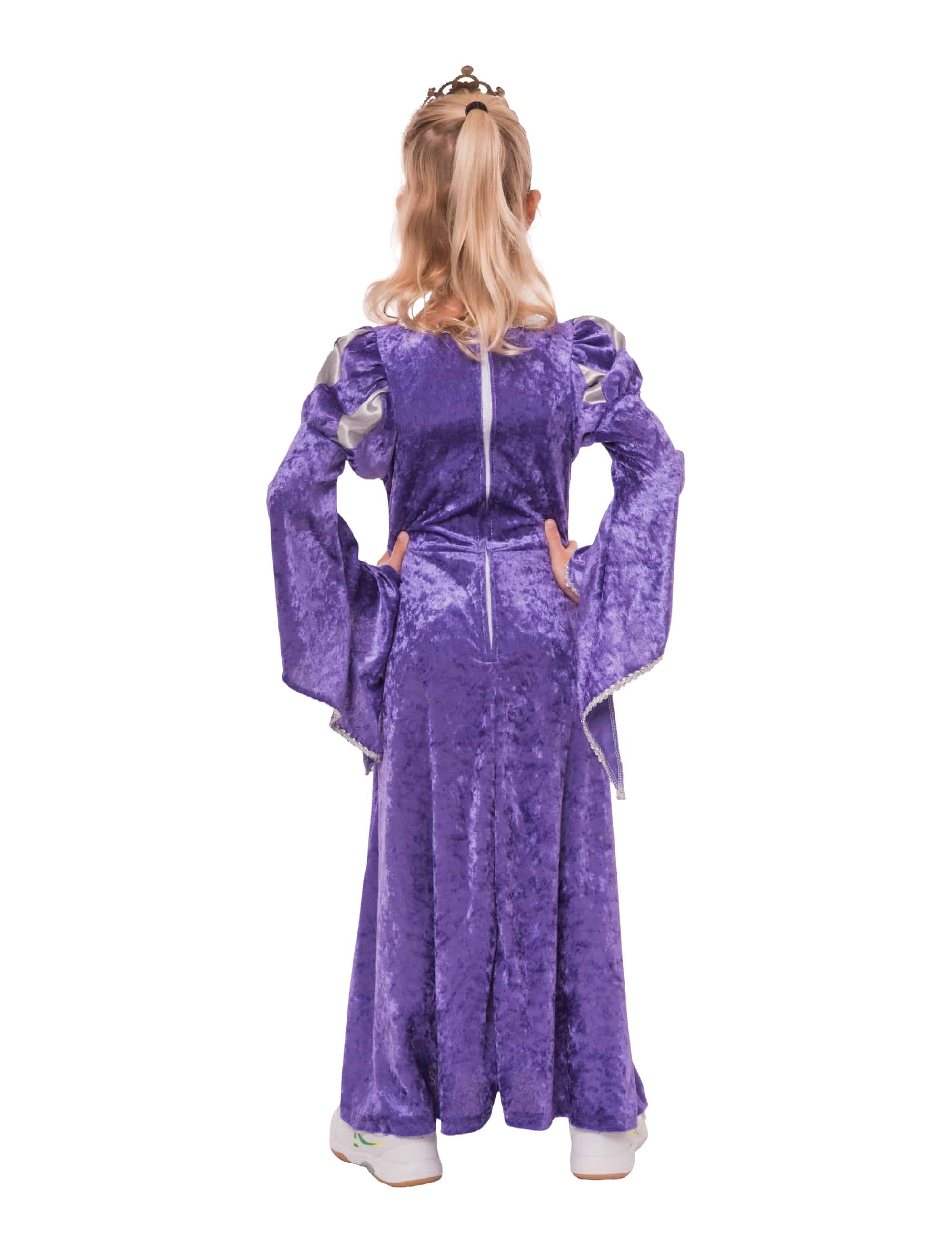 Kleid Burgfräulein Kinder lila/silber 128