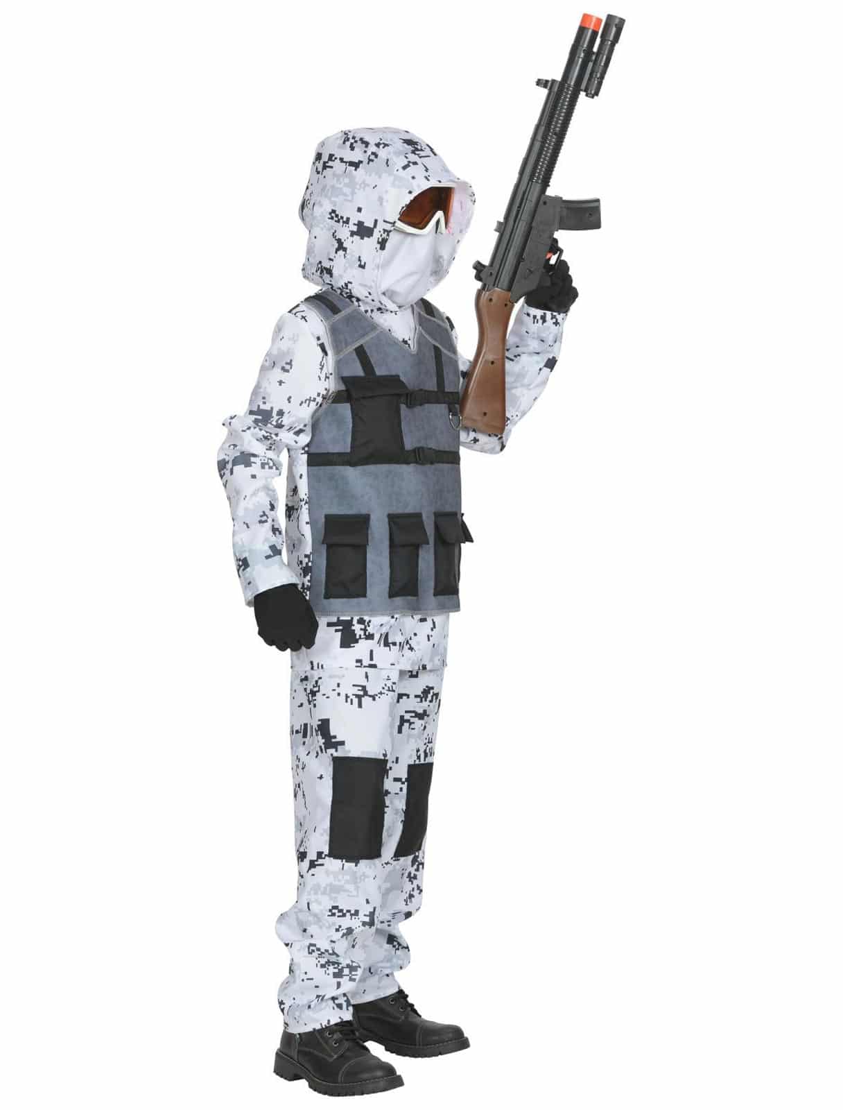 Kostüm Arctic Special Forces 3-tlg. Kinder weiß/schwarz 128