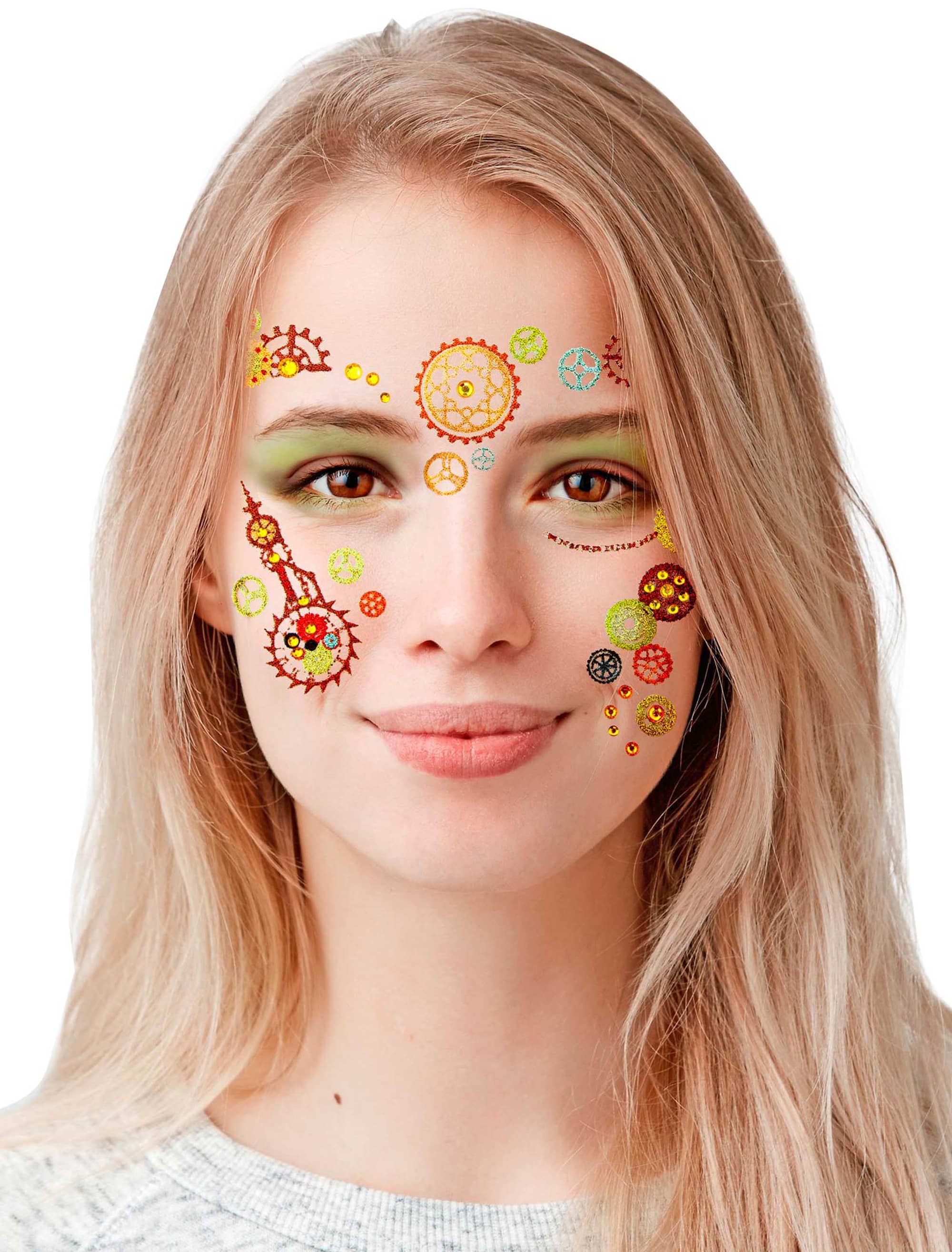 Gesichtssticker Steampunk bunt