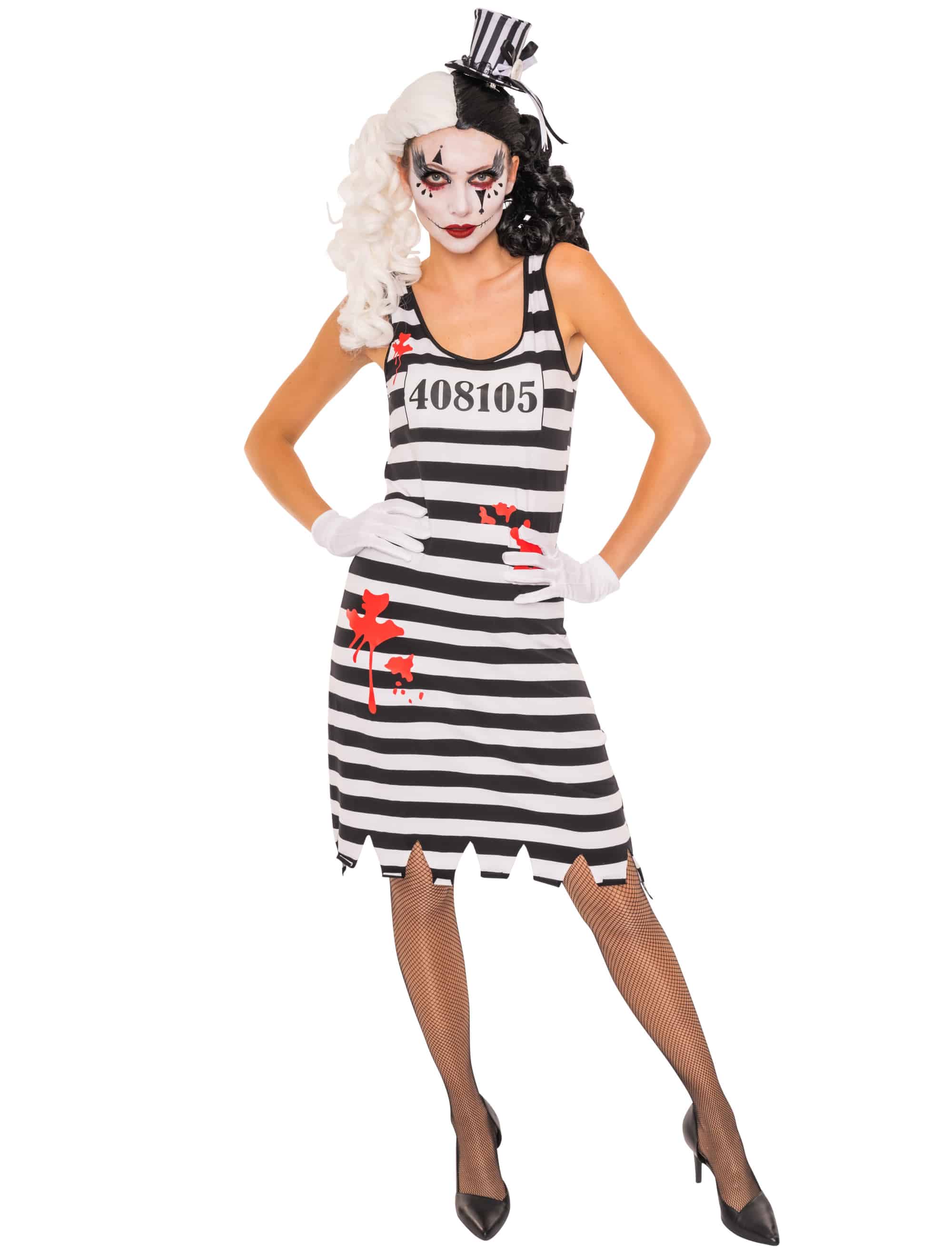 Kleid Gefangene mit Blut Damen schwarz/weiß L/XL