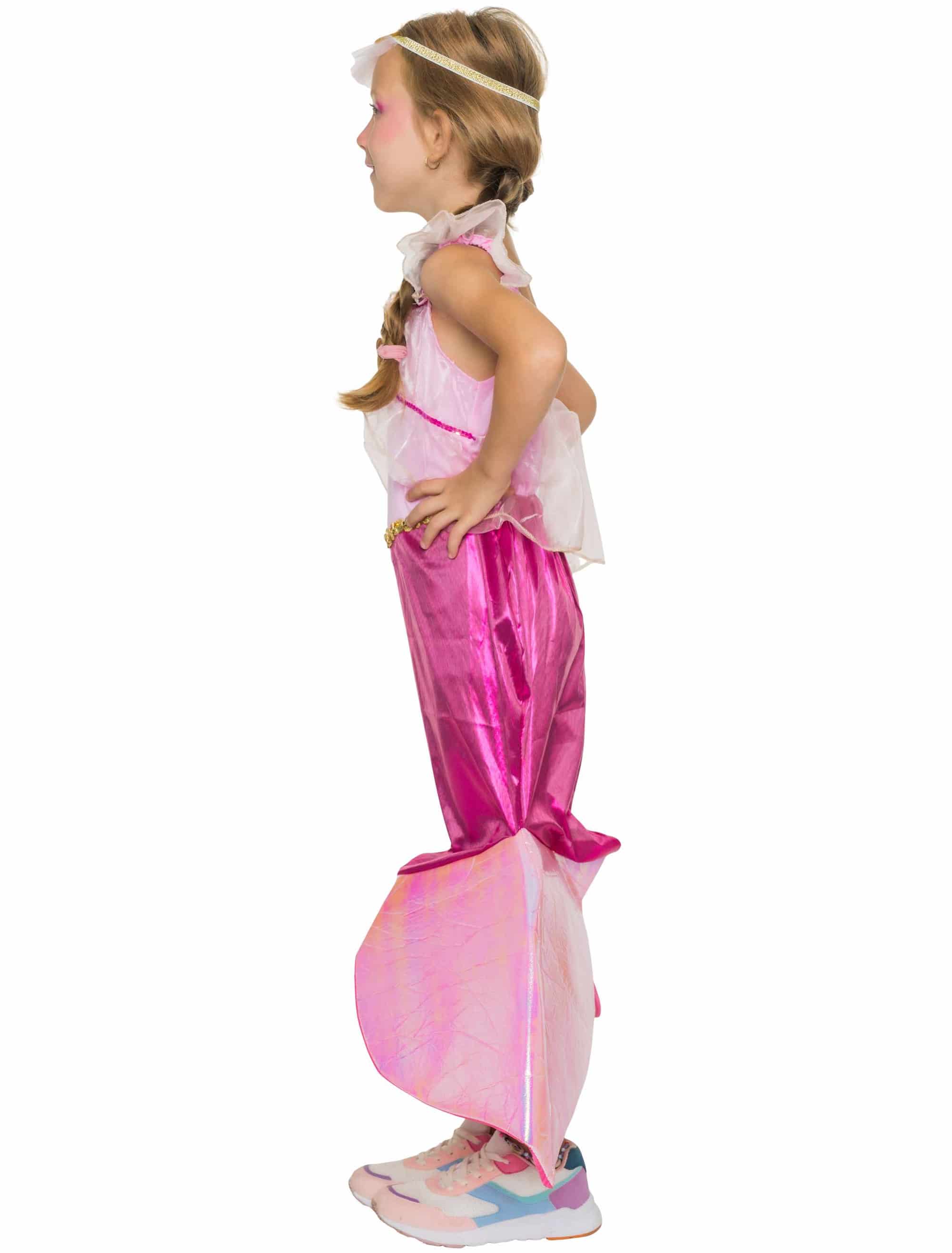 Kleid Meerjungfrau 2tlg. Kinder pink 140