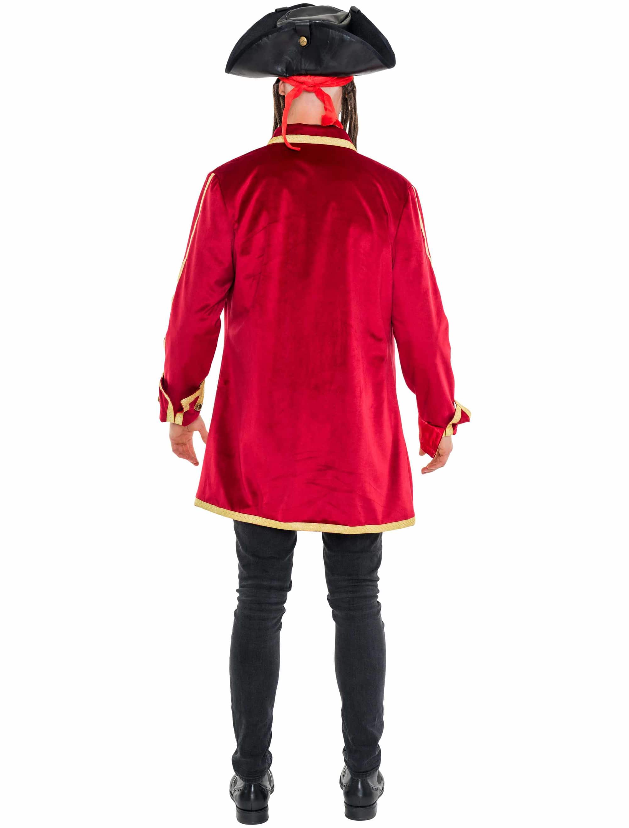 Jacke Pirat Herren rot/gold L/XL