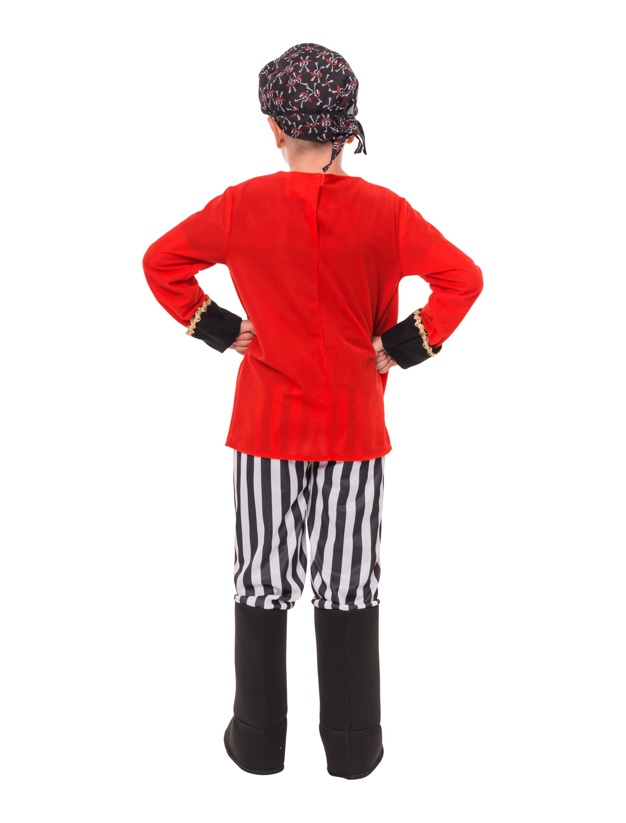 Kostüm Piratenskelett 2-tlg. Kinder schwarz/weiß/rot 4-6 Jahre