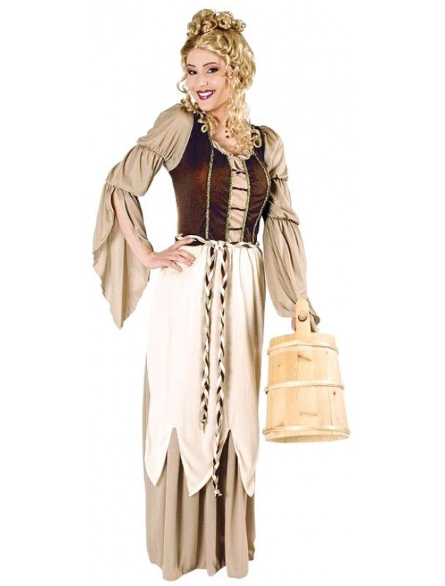 Kleid Hofdame 2-tlg. Damen beige/braun 36/38