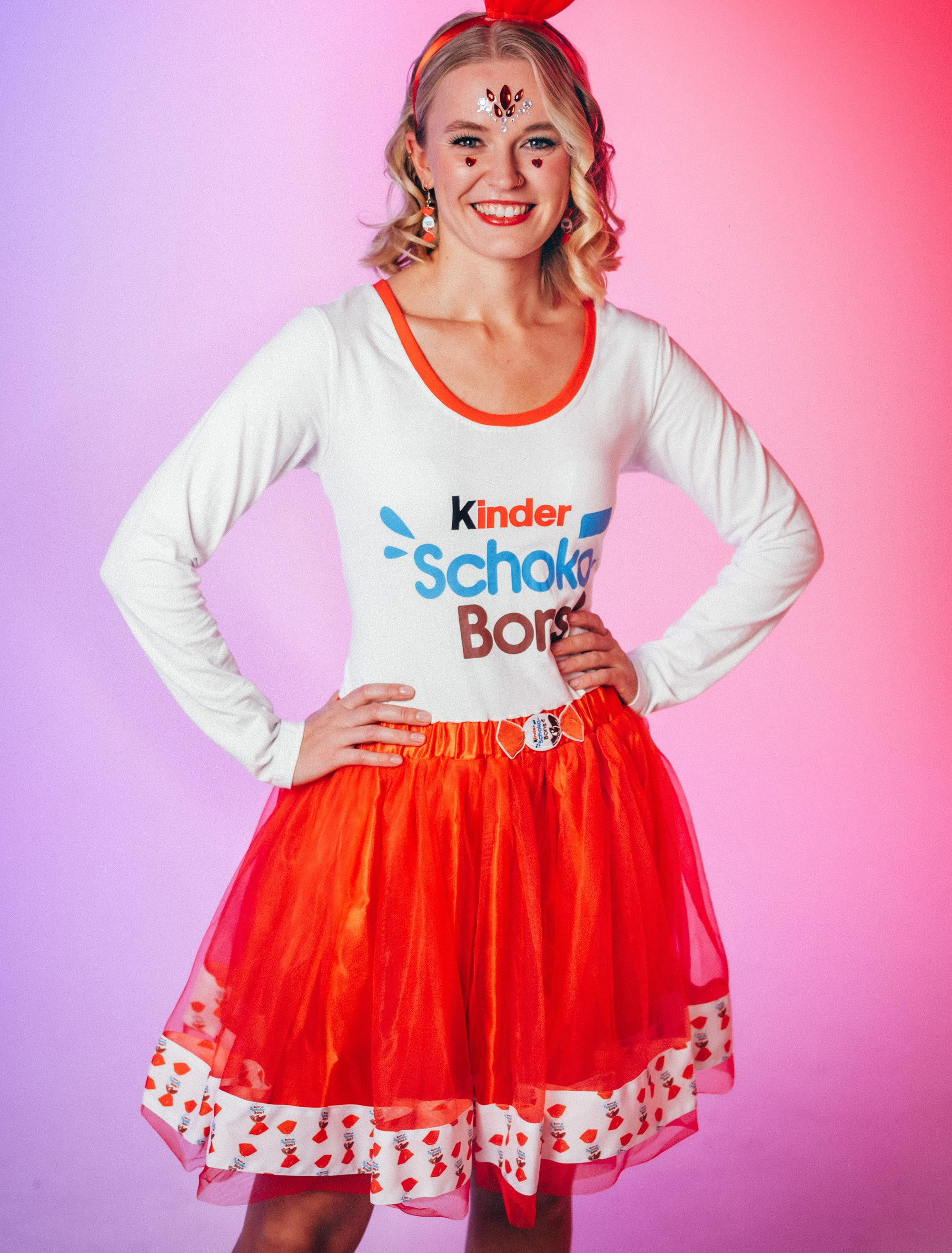 Petticoat kinder Schoko-Bons Damen rot 2XL/3XL