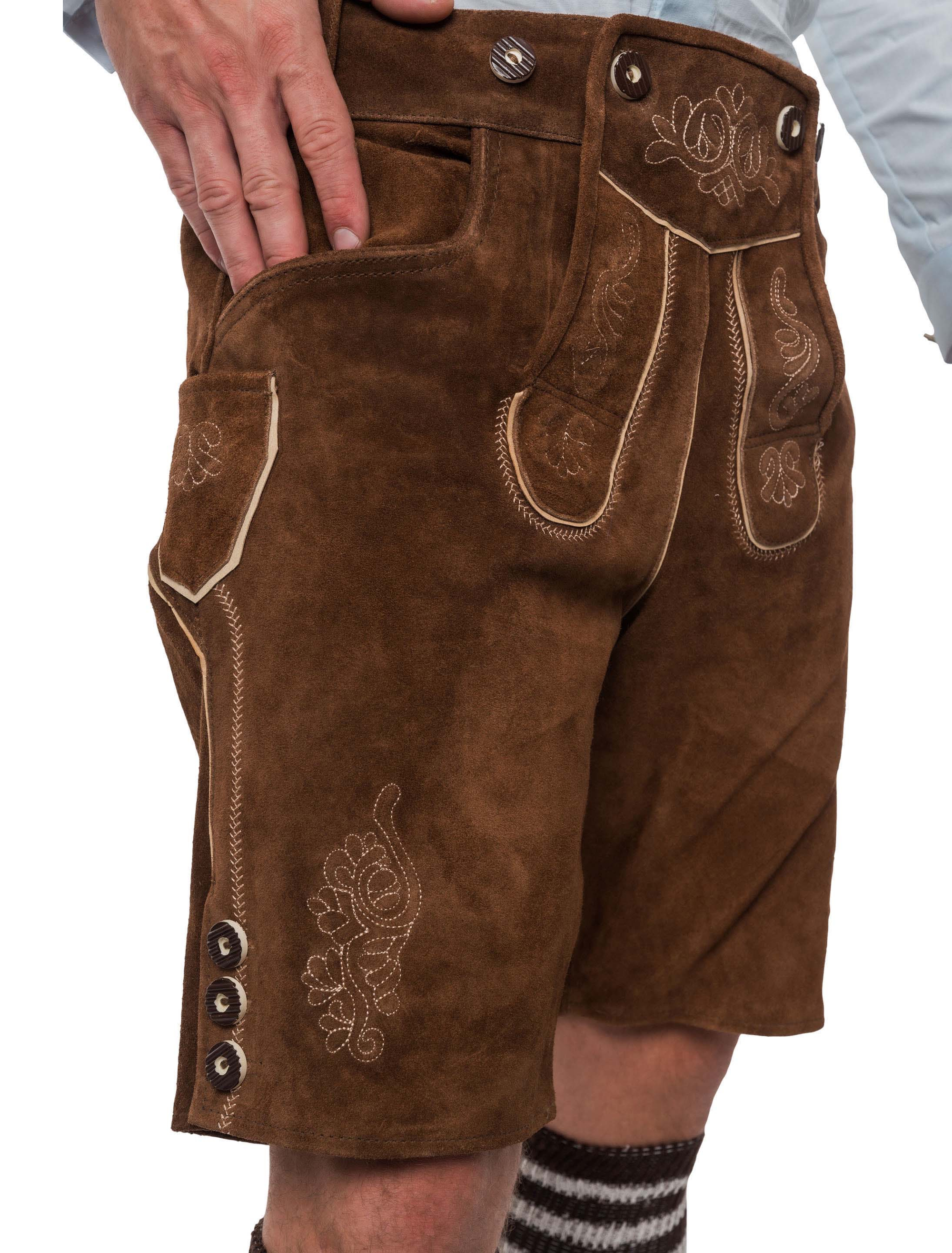 Lederhose Seppl kurz Herren dunkelbraun XL