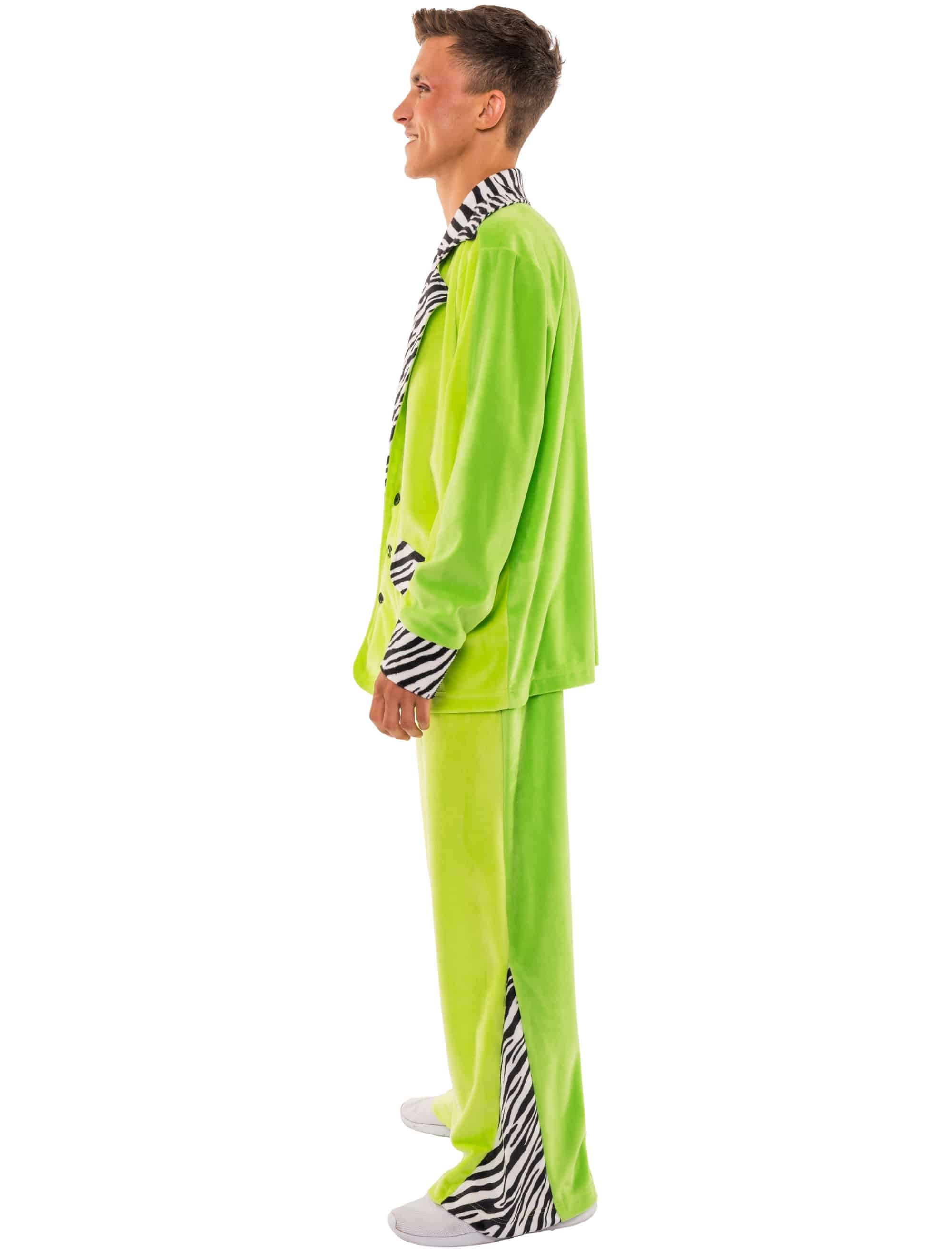 Anzug Zebra Animal print Herren grün 2XL/3XL