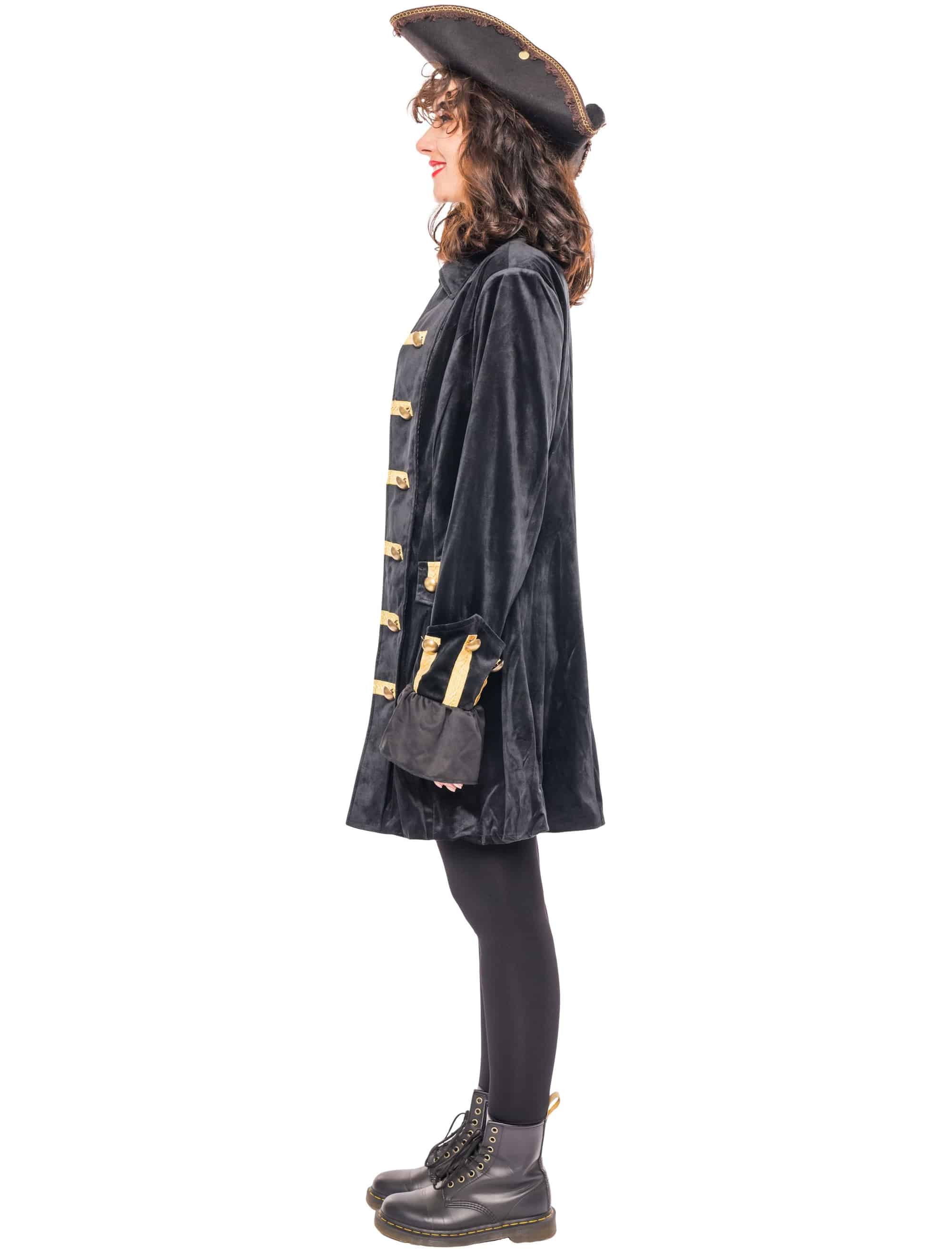 Jacke Piratin Unifarben Damen schwarz L