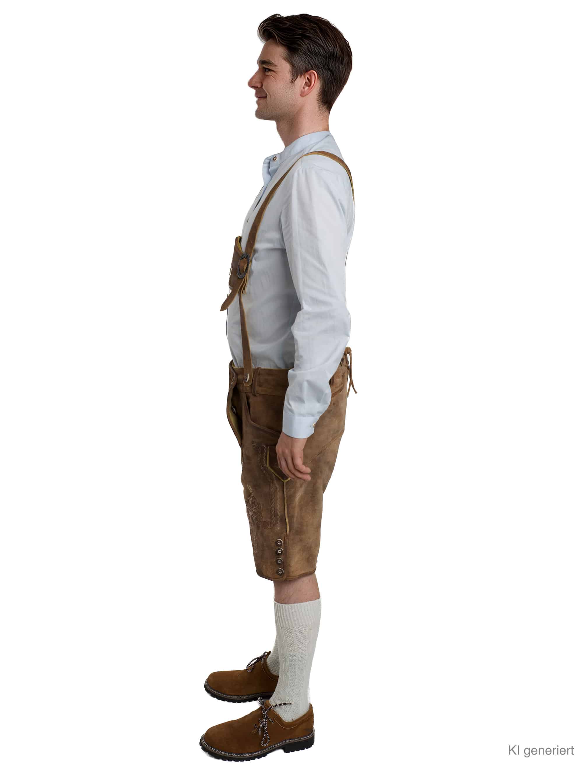 Lederhose Cologne kurz Herren braun M