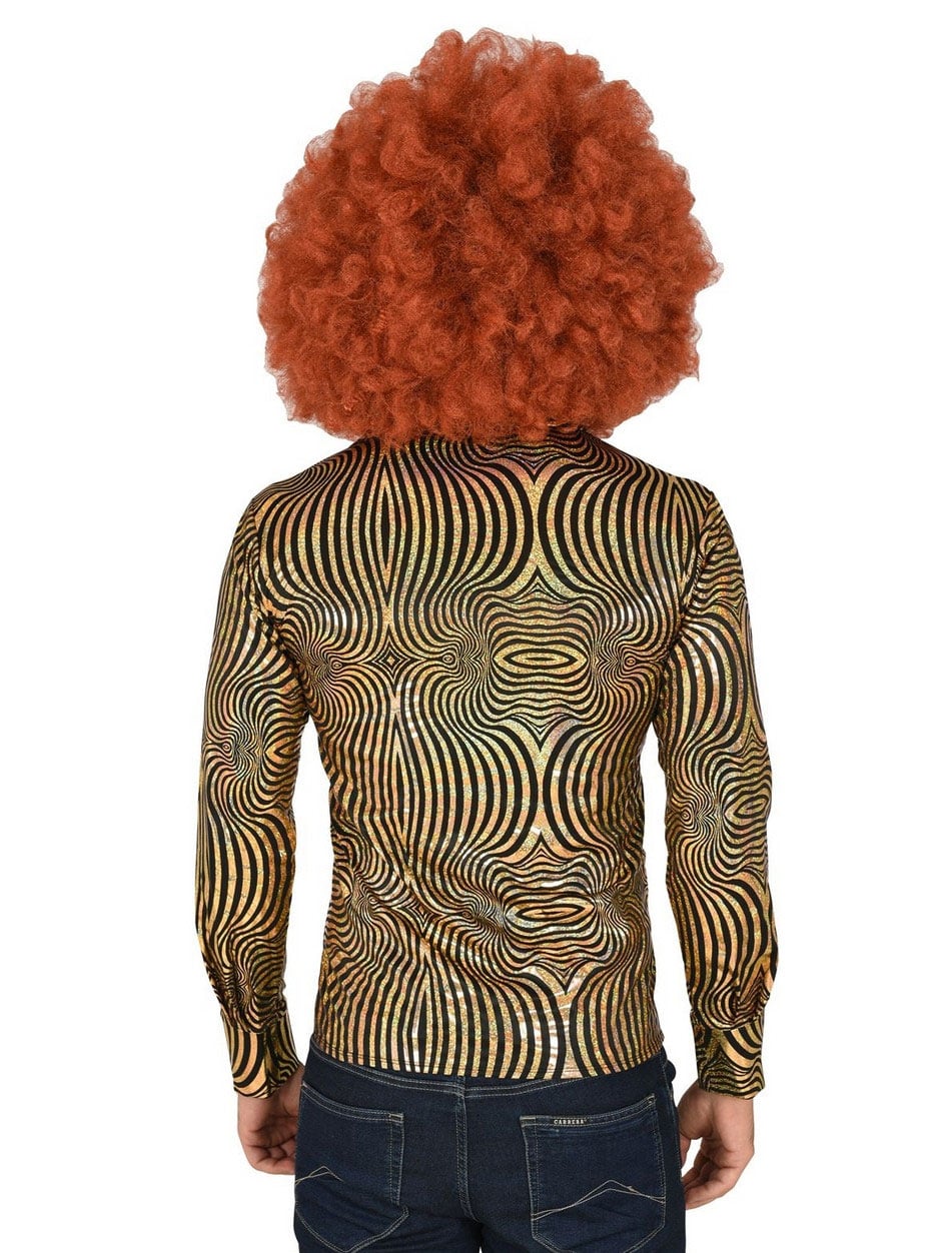 Hemd 70s Disco Herren gold S/M