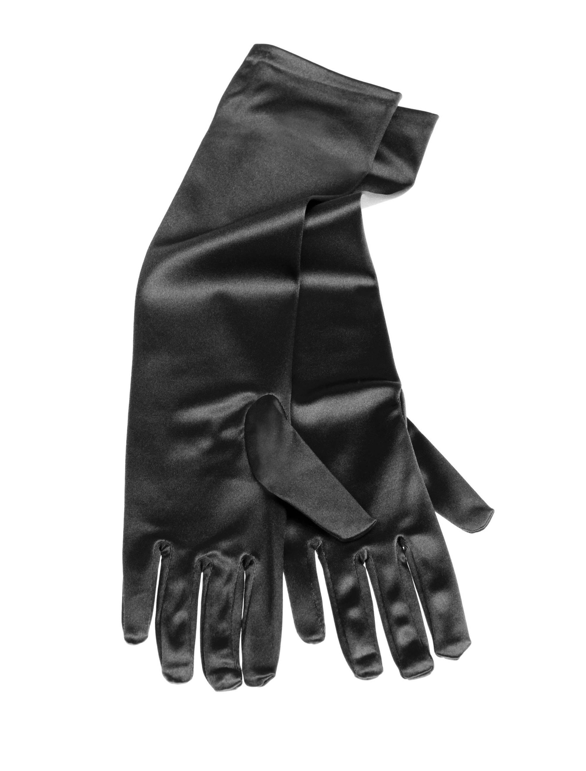 Handschuhe Satin 40cm Damen schwarz one size