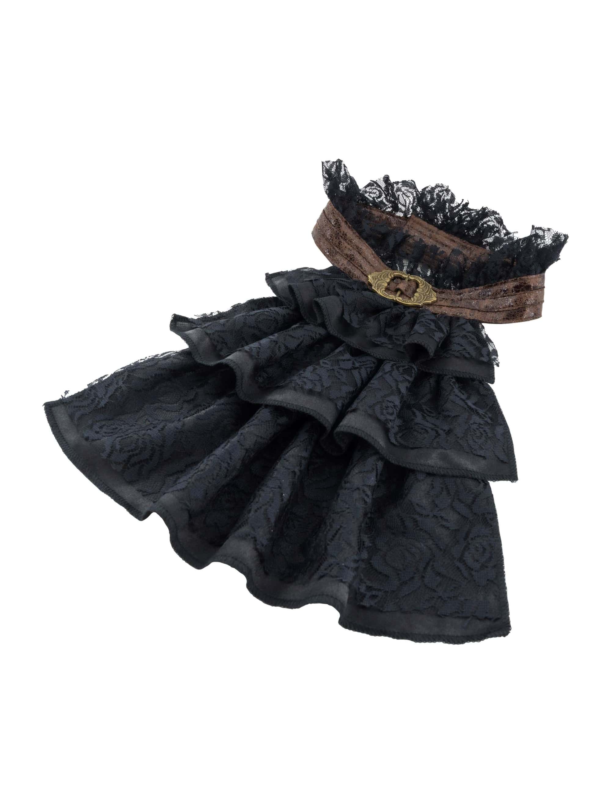 Jabot mit Schnalle schwarz