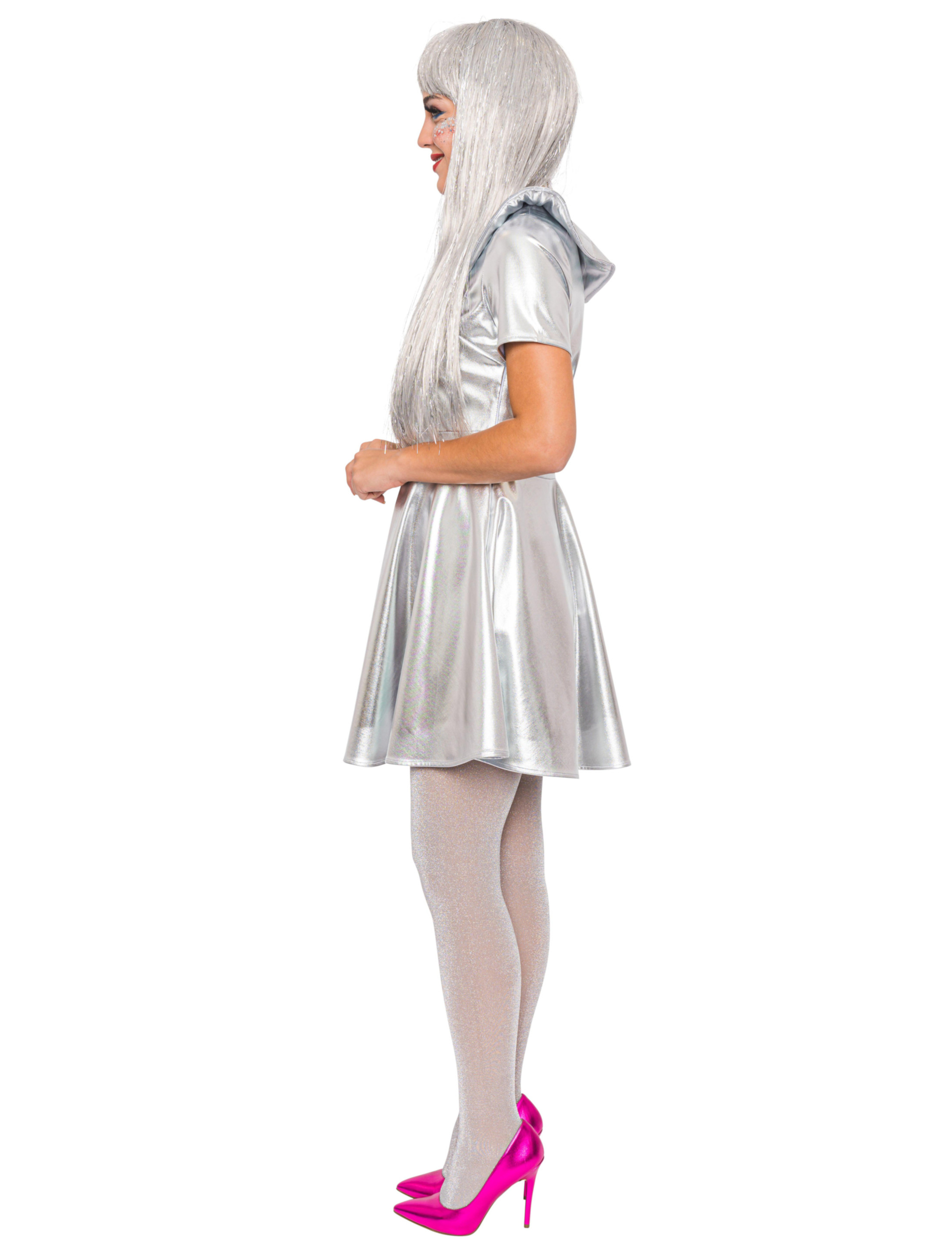 Kleid Space Damen silber S/M