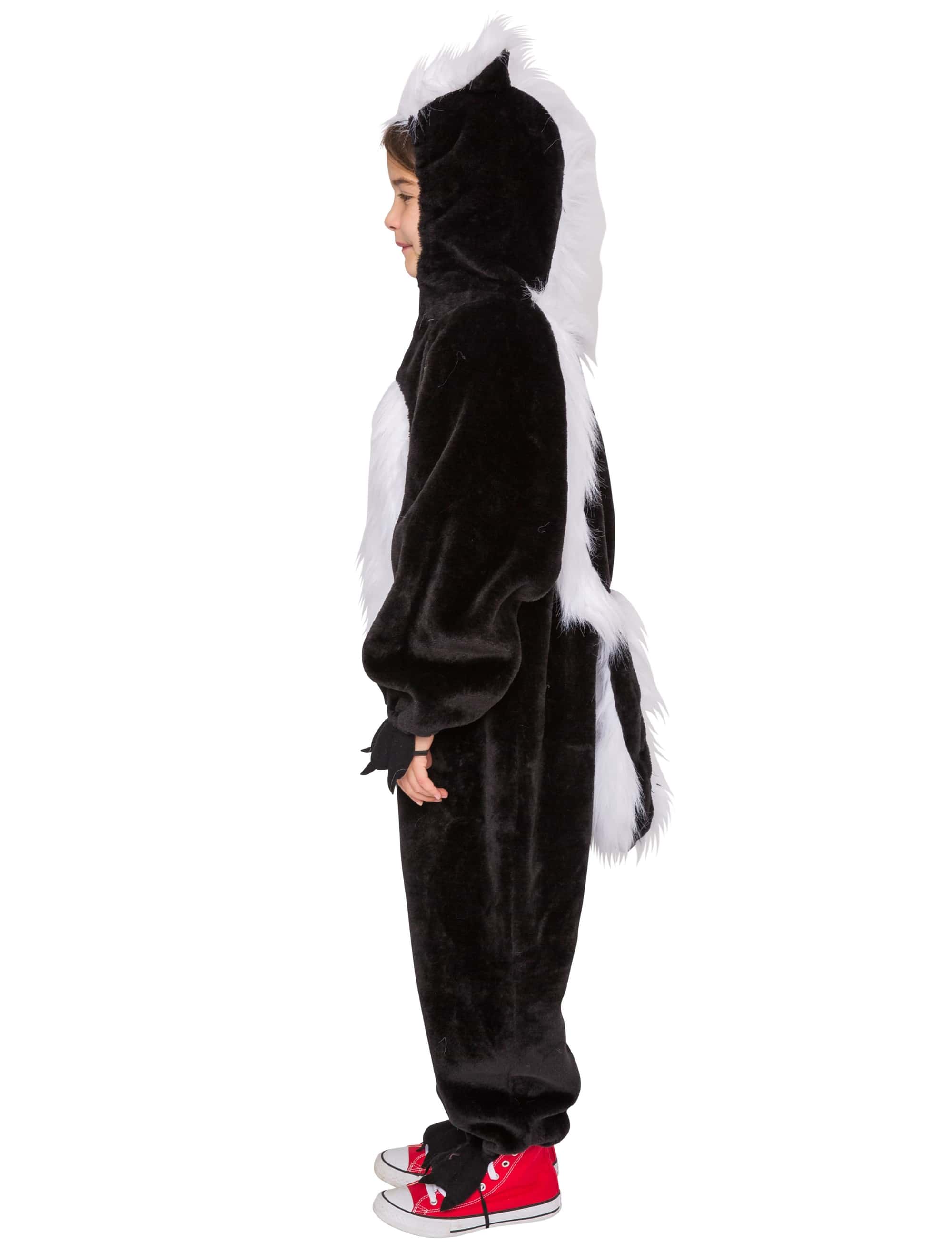 Overall Plüsch Stinktier Kinder schwarz/weiß 98-104