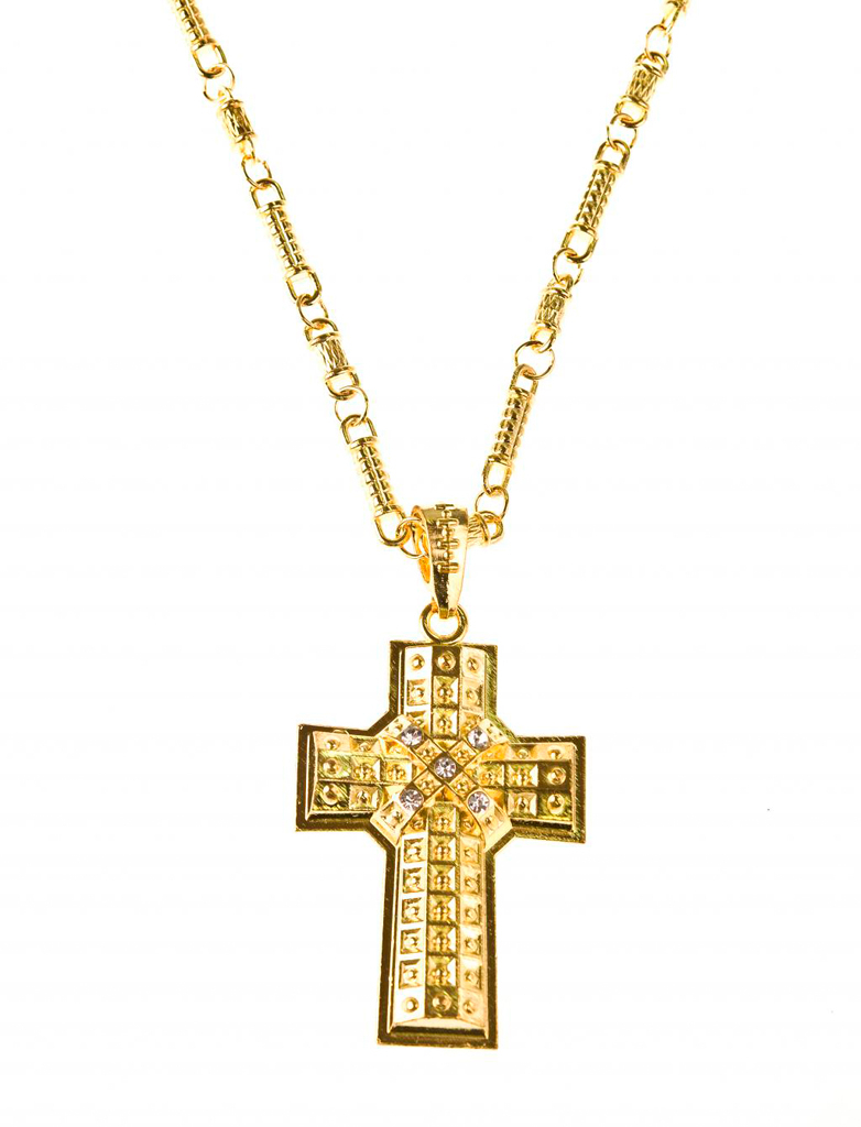 Halskette Kreuz gold 5x8cm