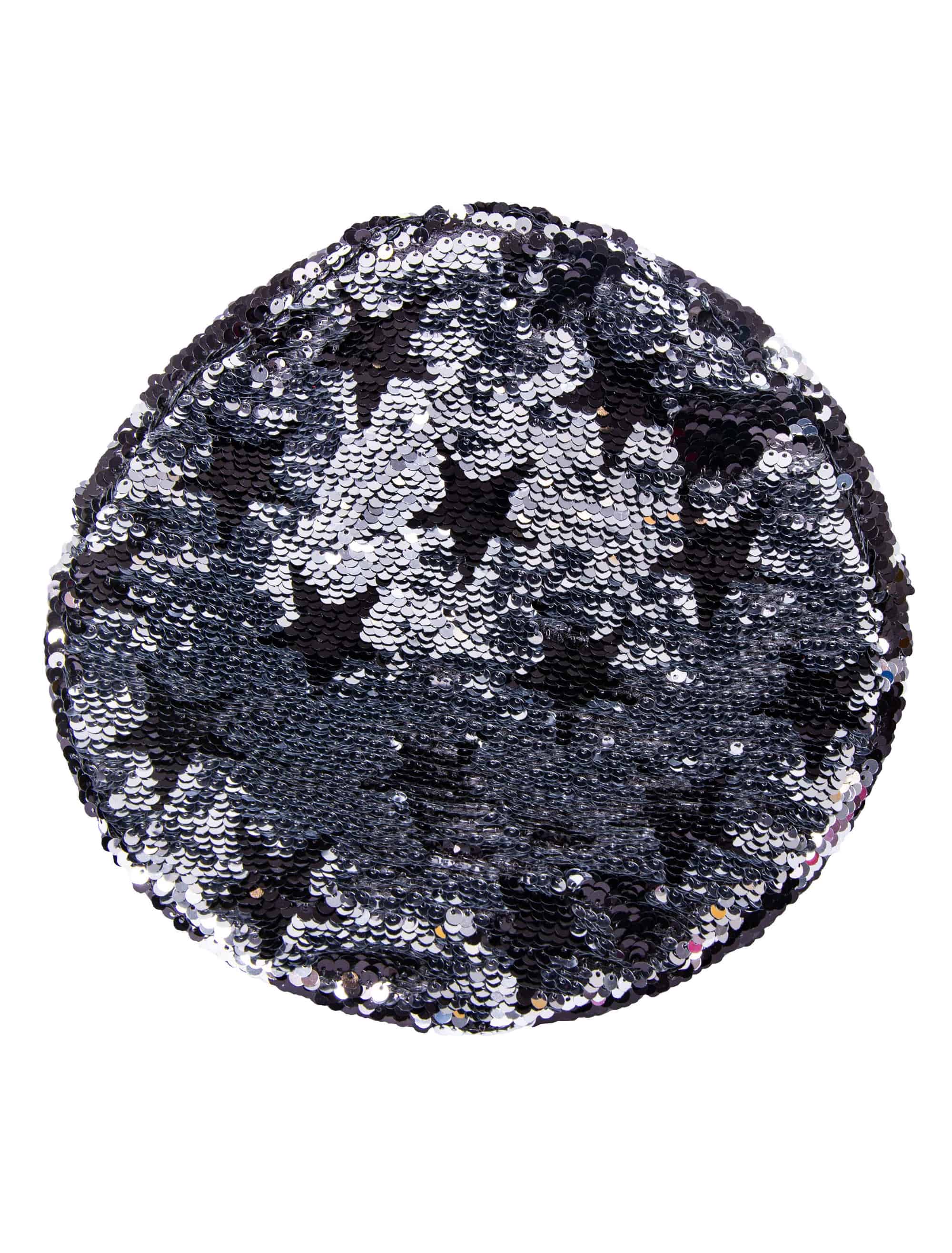 Paillettenhut mit silbernen Sternen Damen schwarz/silber one size
