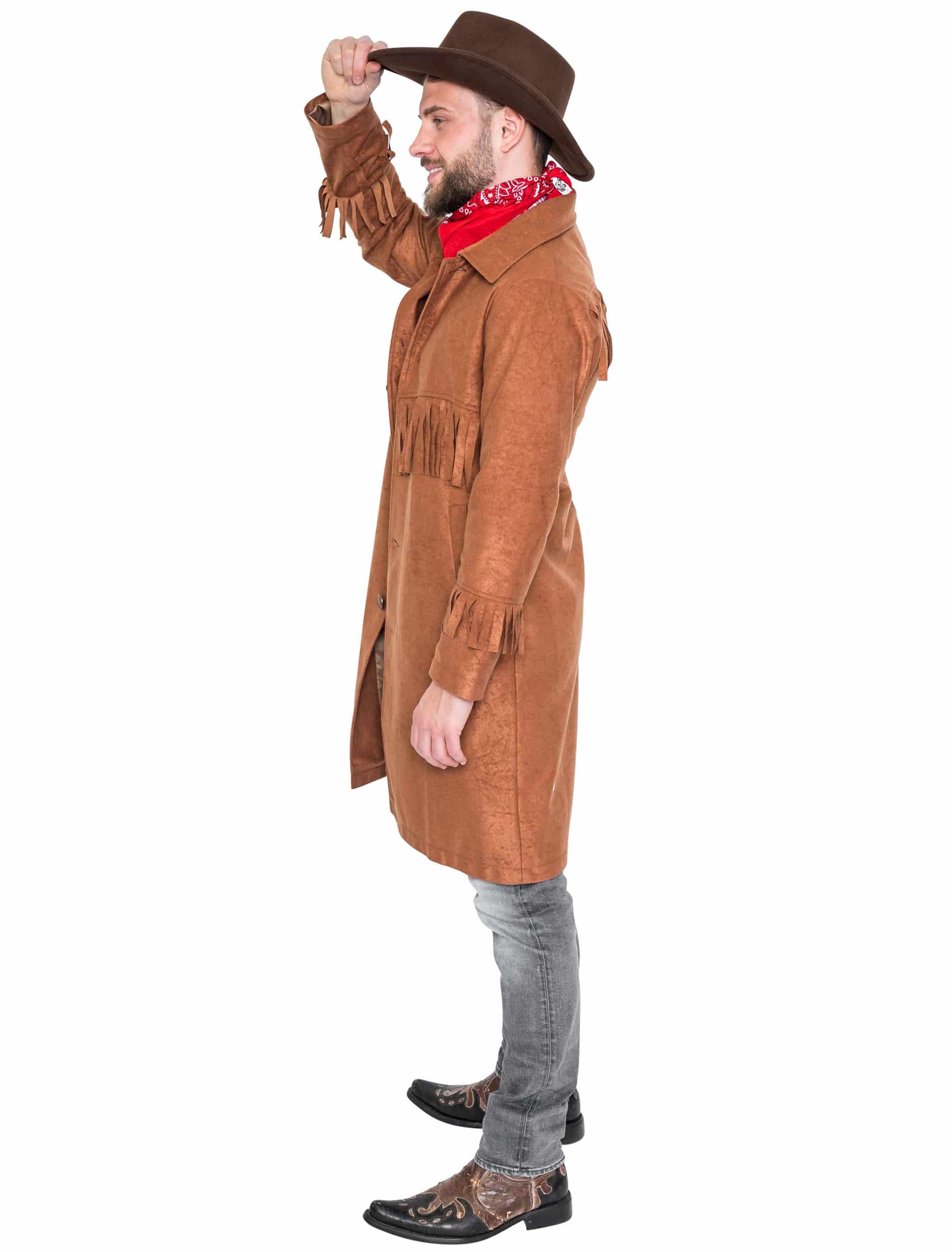Mantel Cowboy mit Fransen braun S/M