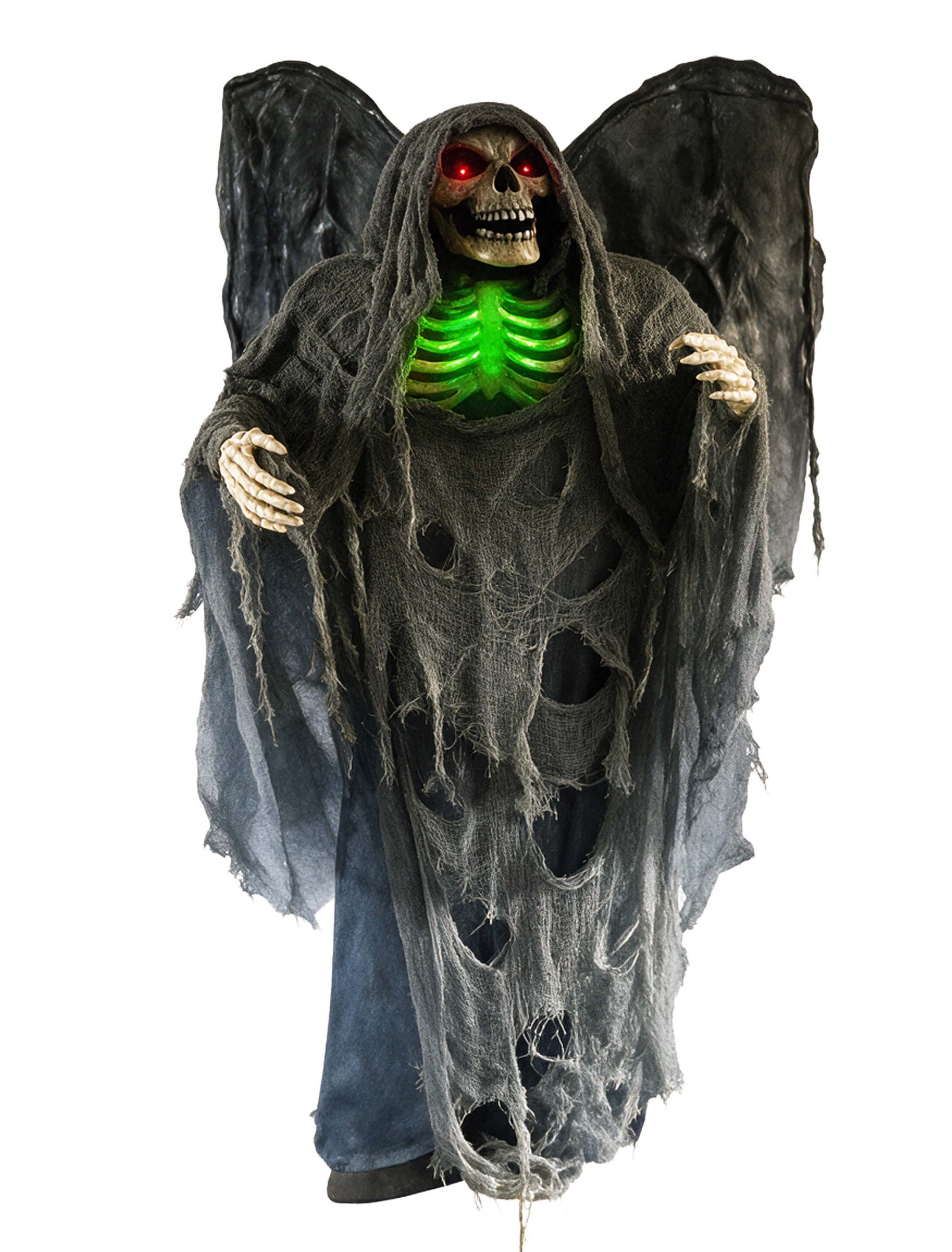 Figur Sensenmann mit Flügeln und Funktion 160cm grau