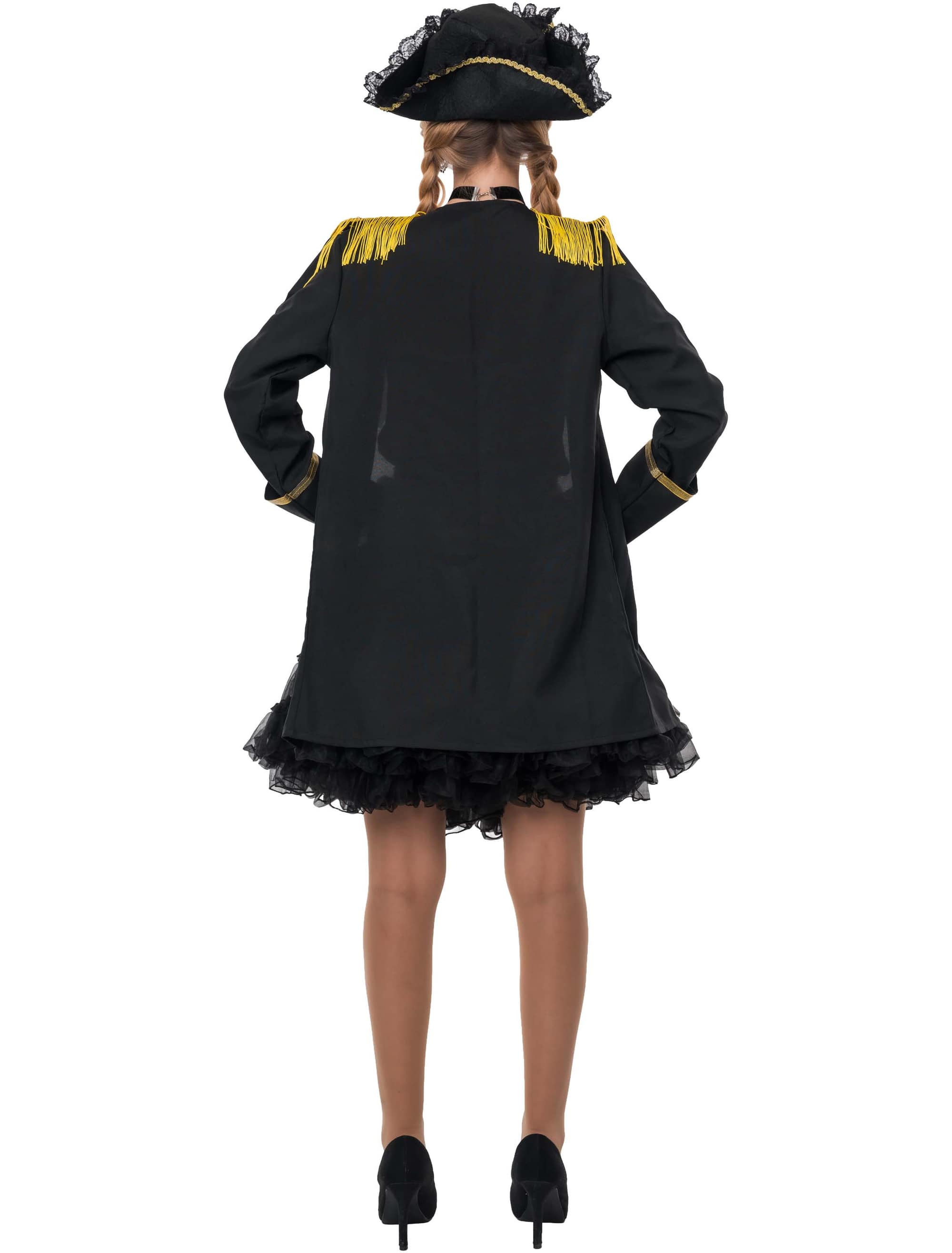 Kostüm Piratin 4-tlg. Damen schwarz/weiß/rot S/M