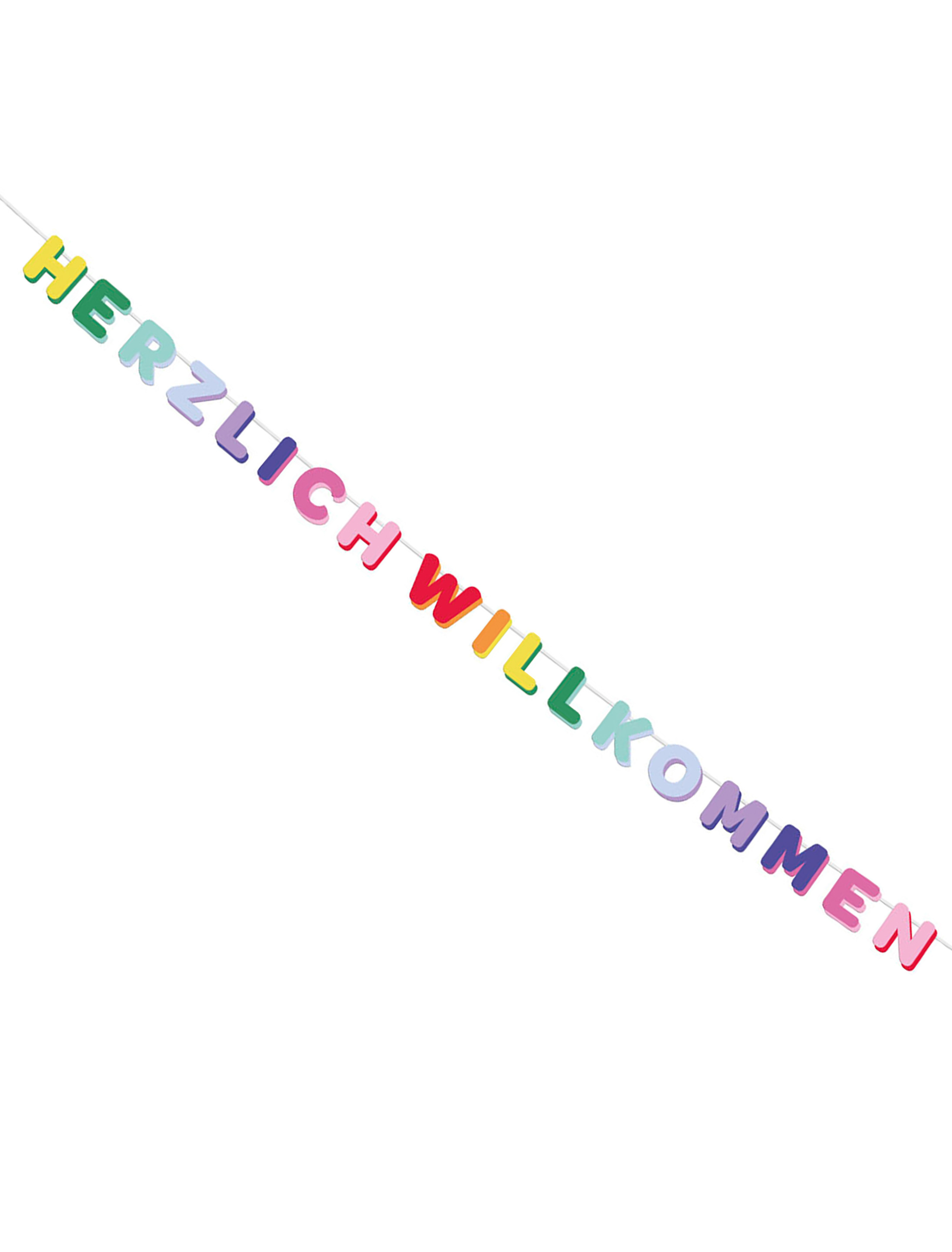 Girlande Herzlich Willkommen 2,2m bunt