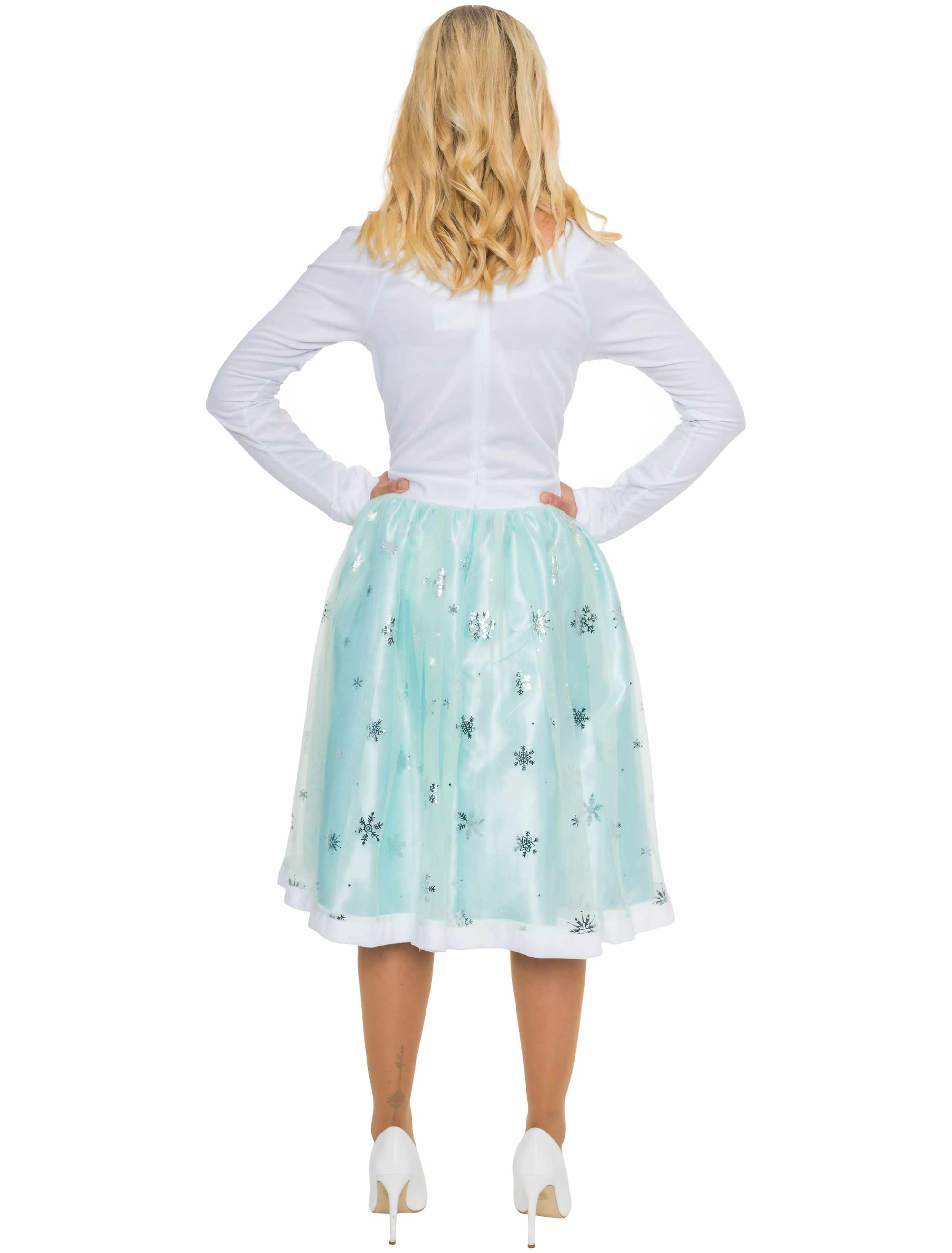 Kleid Eisprinzessin Damen türkis/weiß M