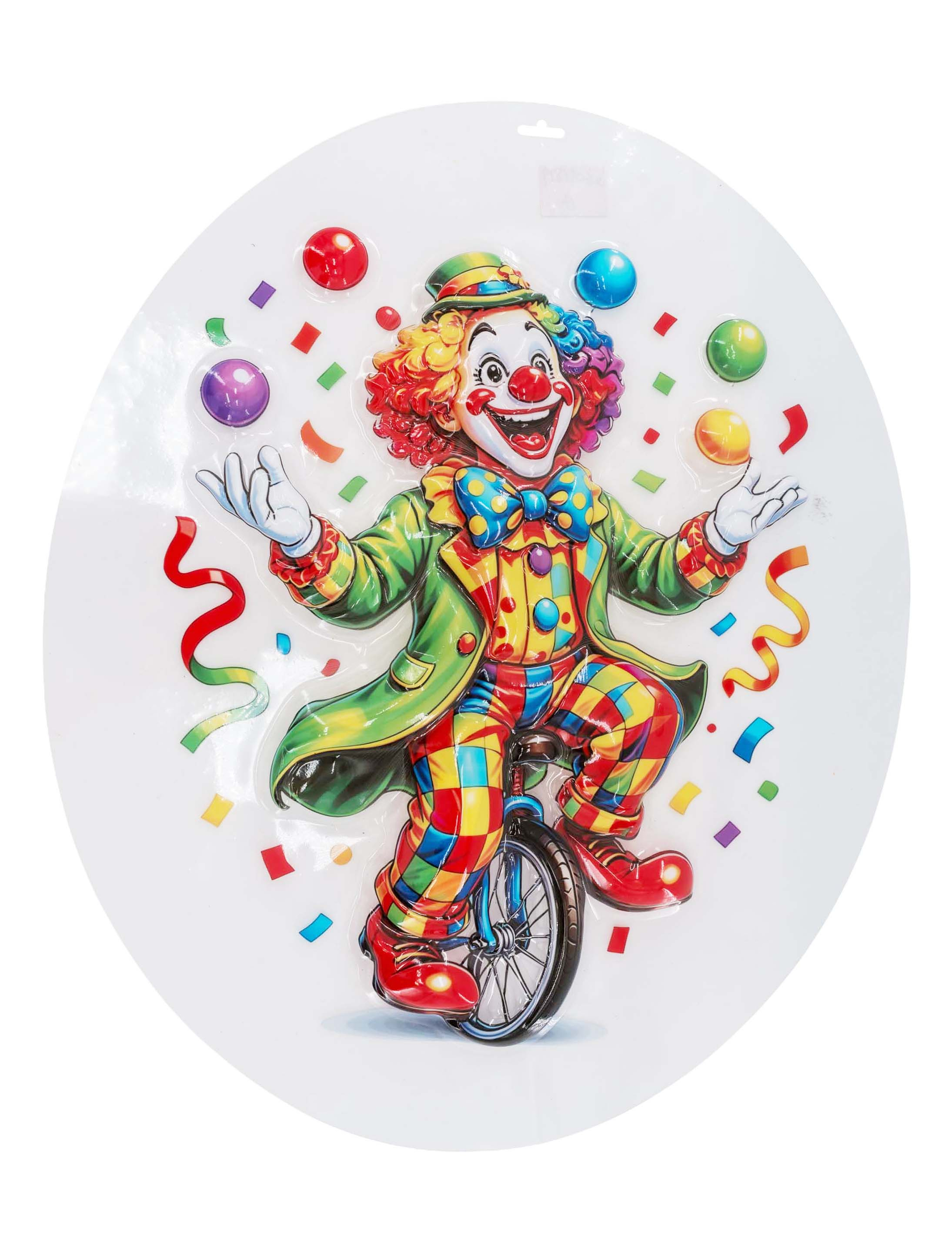 Wanddeko Clown mit Einrad 60cm bunt