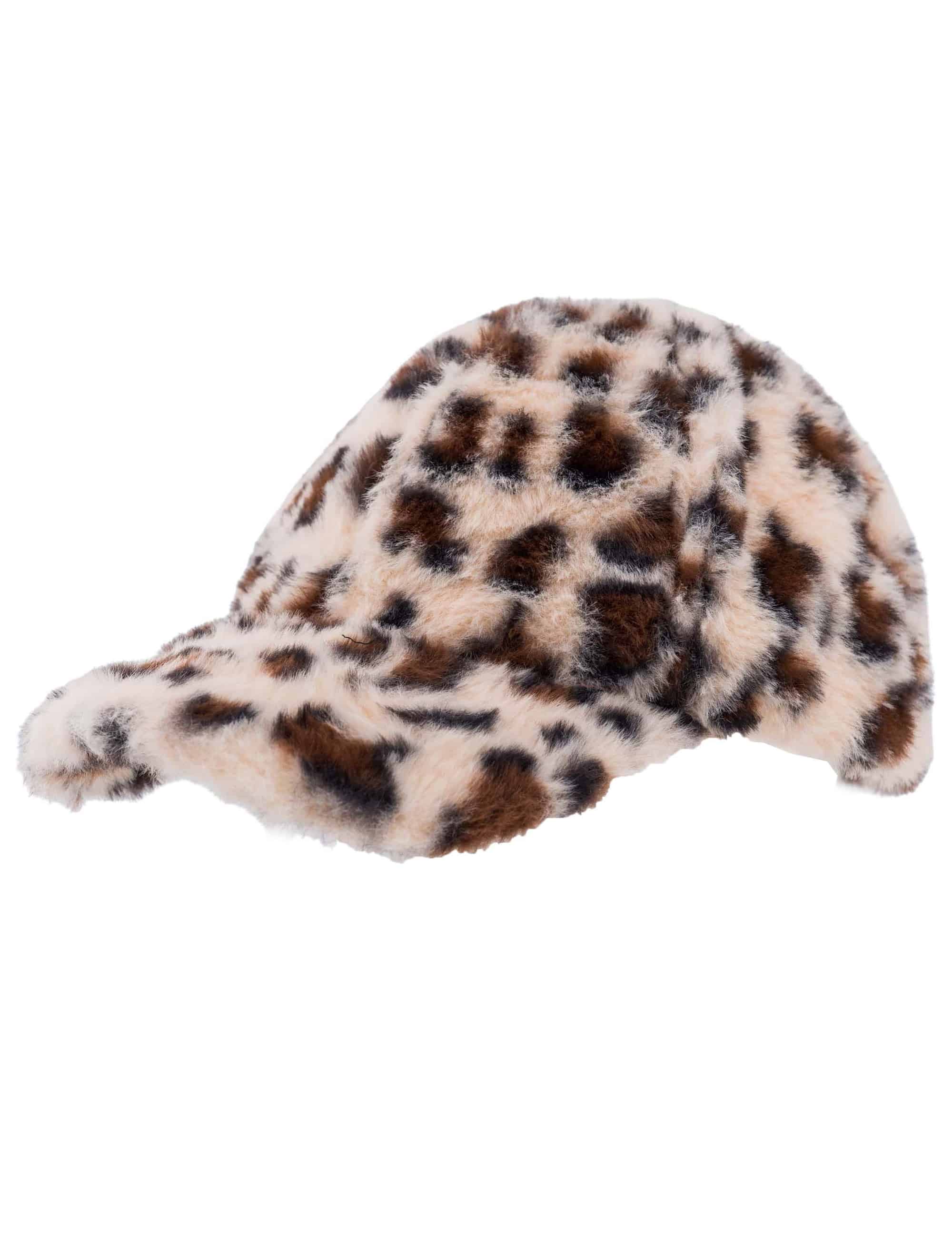 Baseballcap Plüsch Leopard beige/braun one size