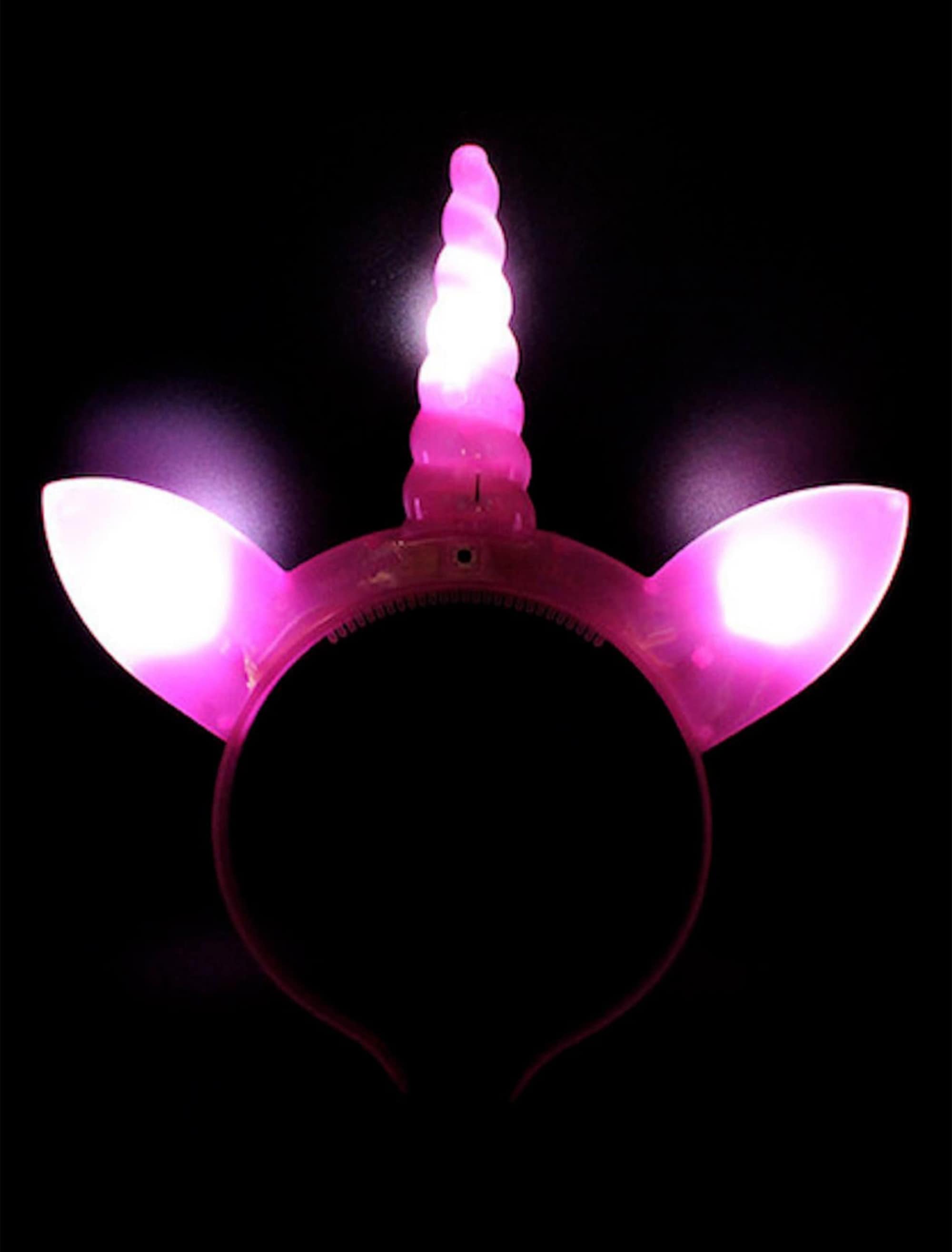 Haarreif Einhorn mit LED Kinder neonpink