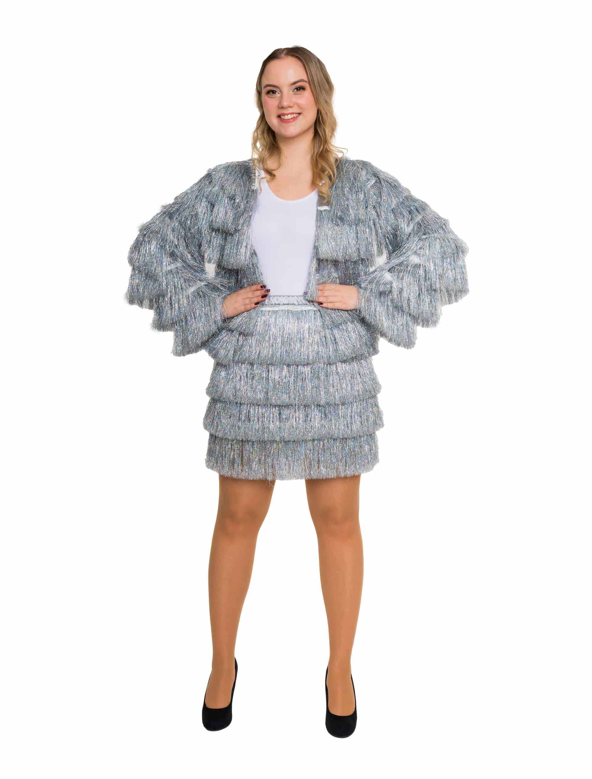 Rock Lametta fein Damen silber S/M