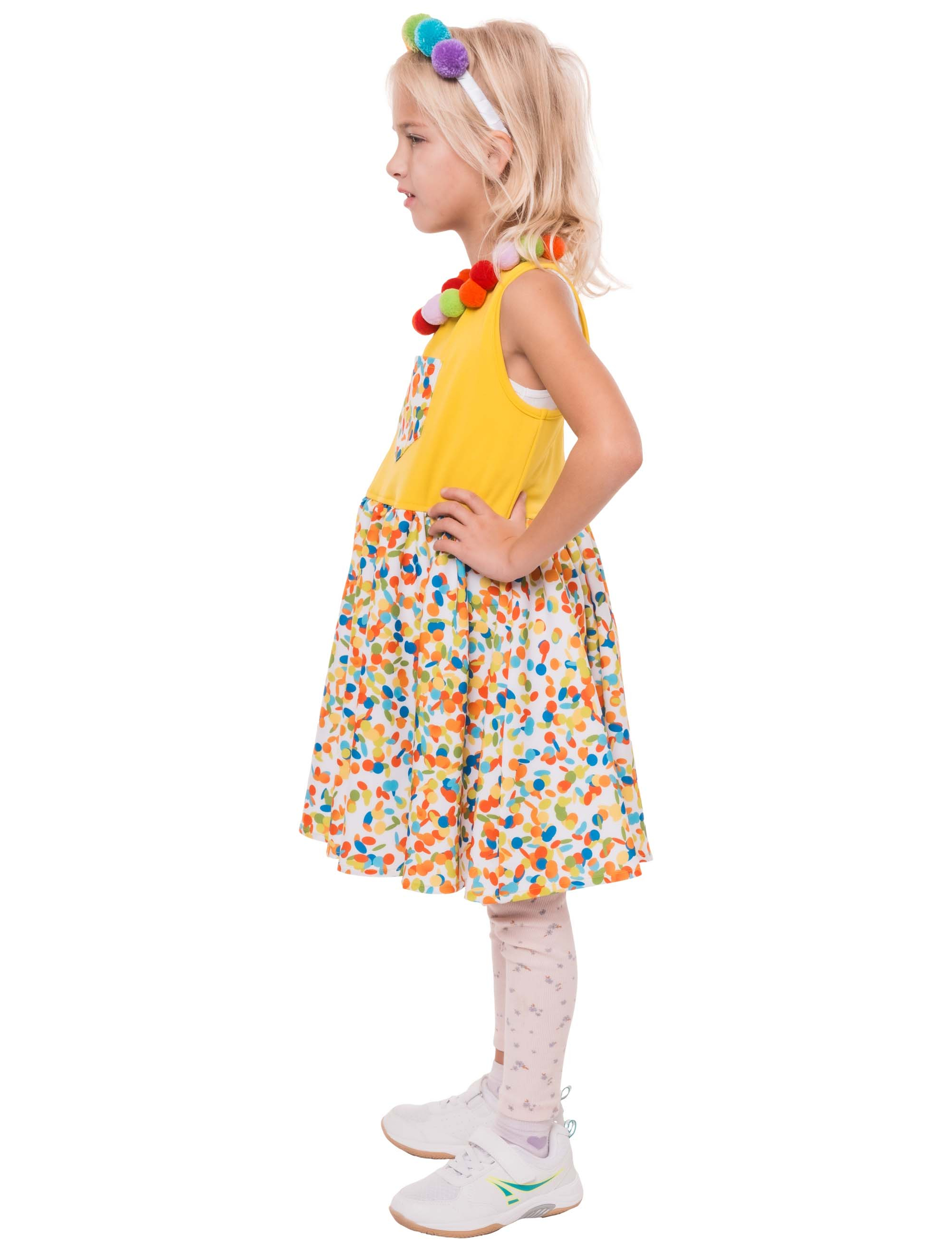 Kleid Konfetti Kinder bunt 128