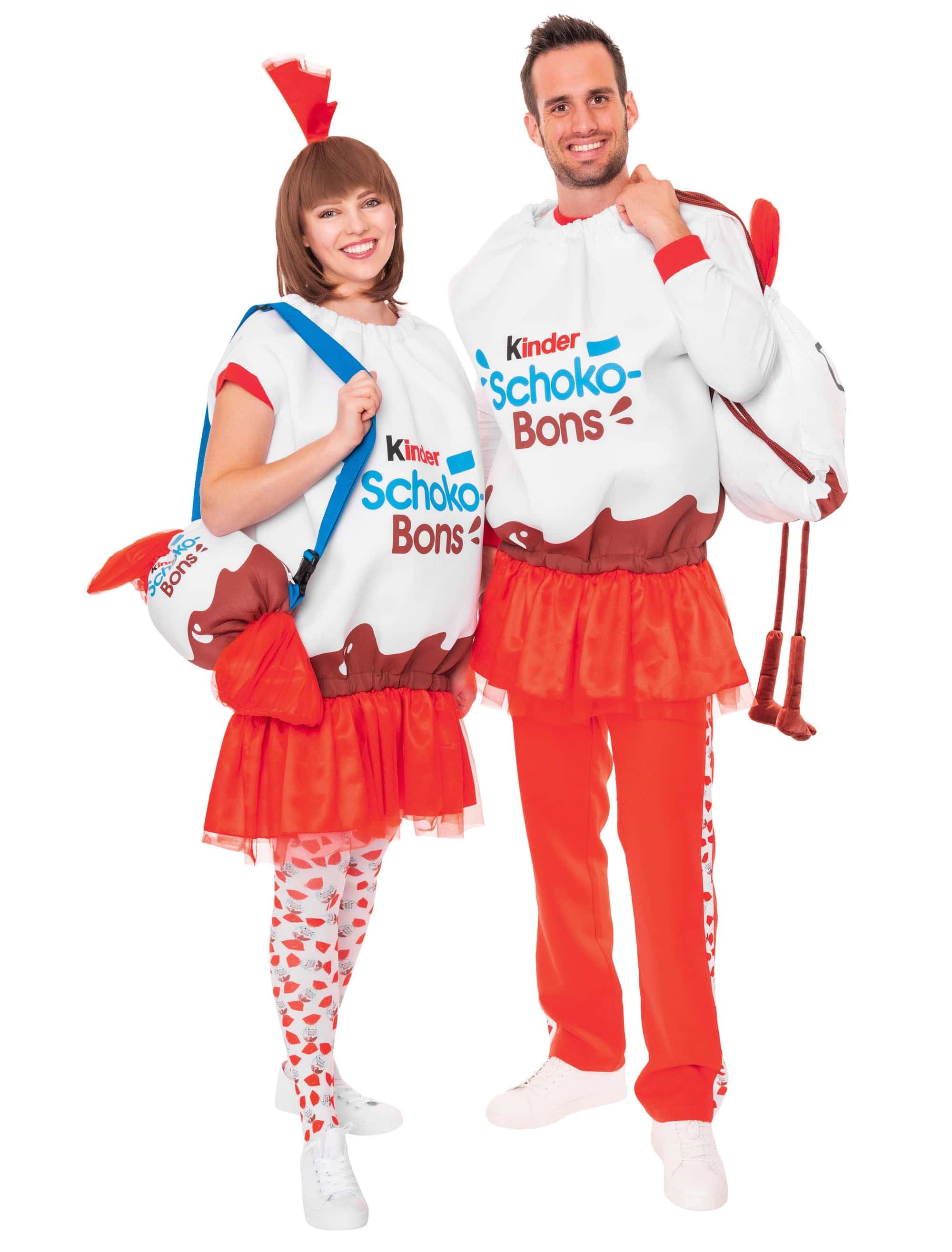Kostüm kinder Schoko-Bons Erwachsene rot/weiß one size