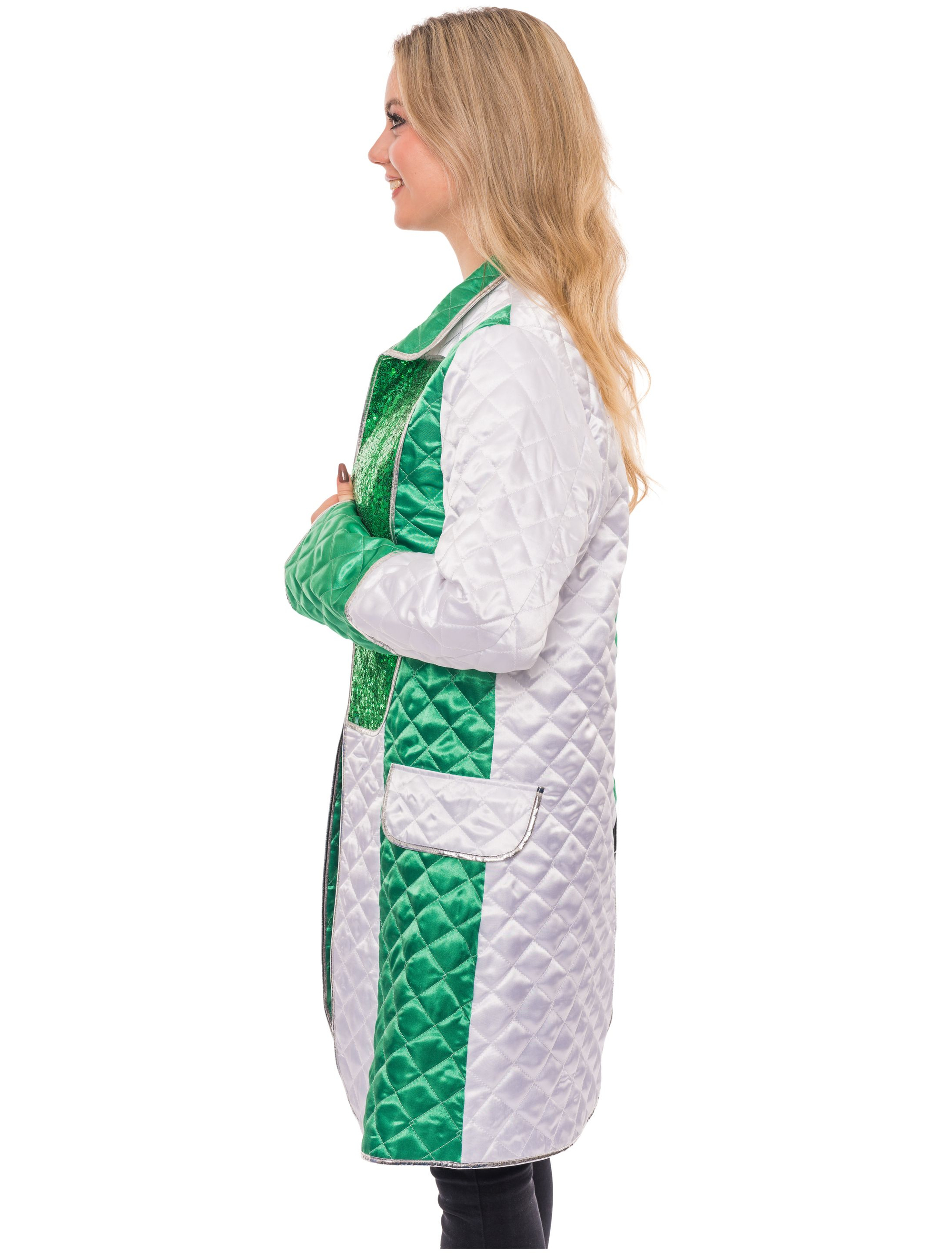 Mantel gesteppt Damen grün/weiß 2XL