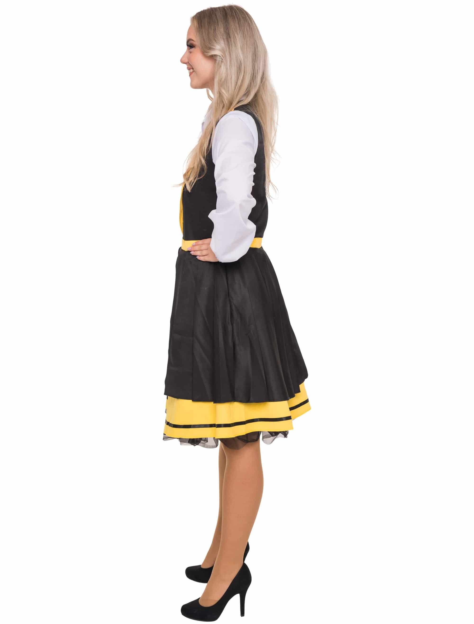Kleid Zauberschülerin Damen schwarz/gelb S