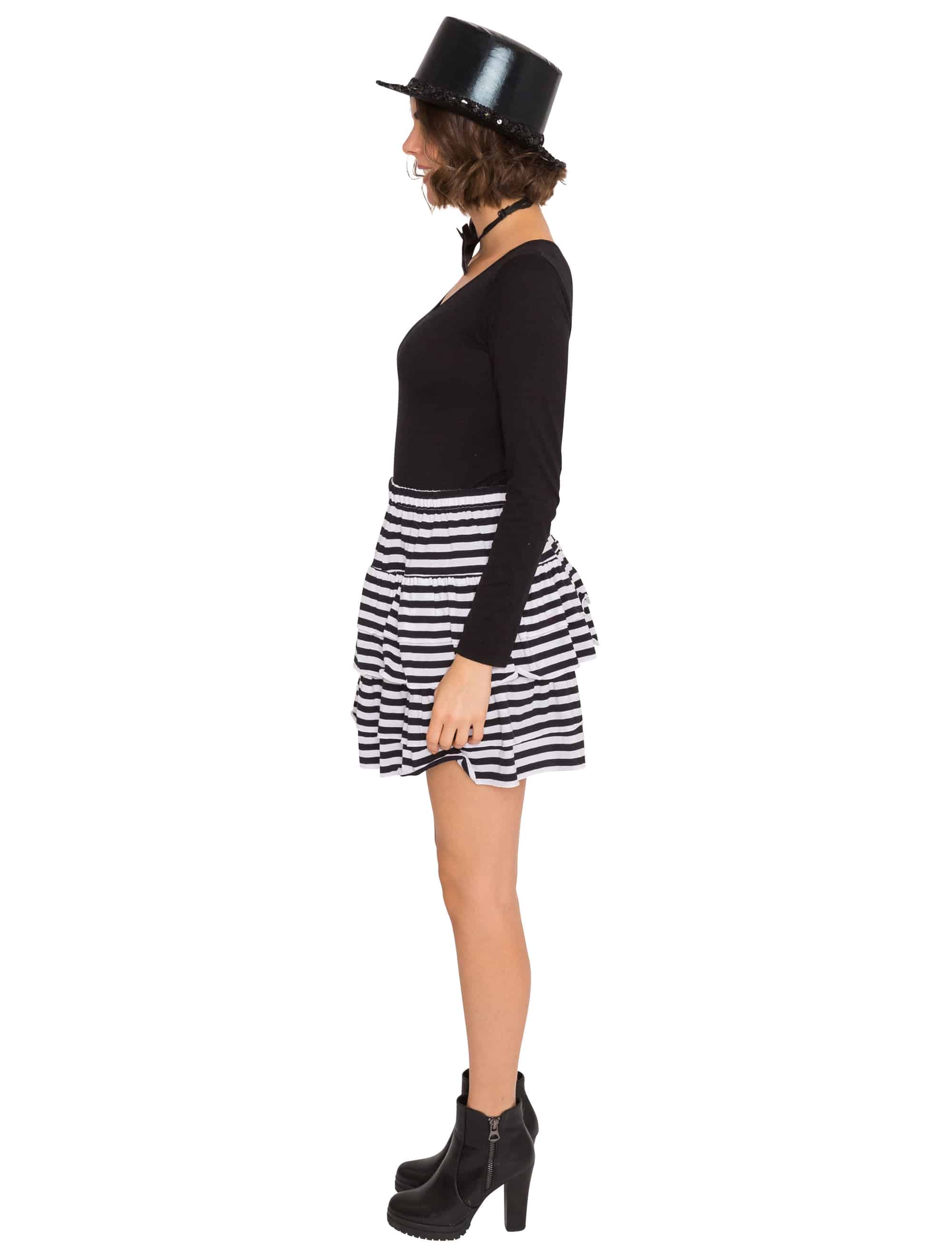Rock gestreift Damen schwarz/weiß S/M