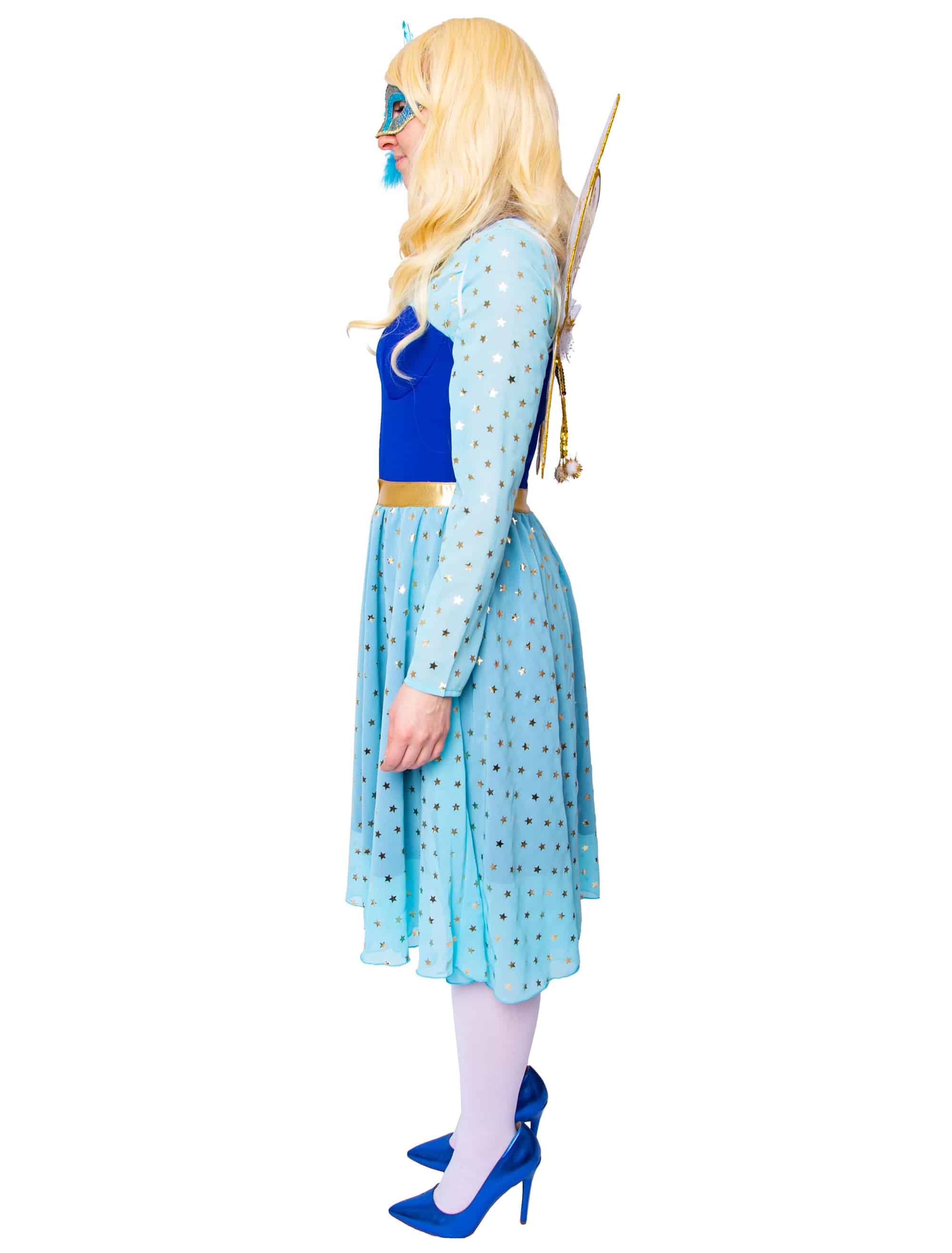 Kleid mit Sternen Damen blau M