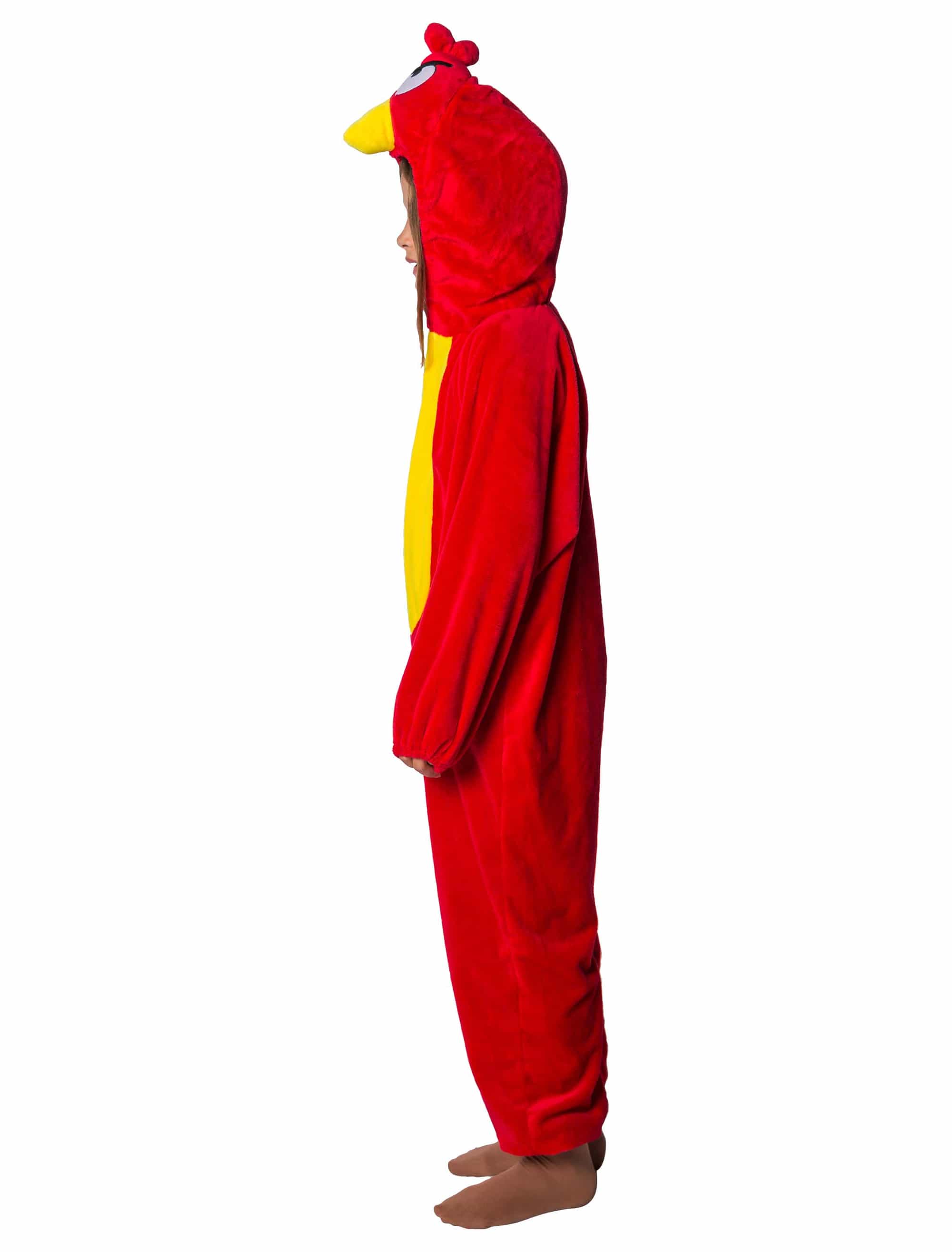 Overall Plüsch Vogel Kinder rot 98-104