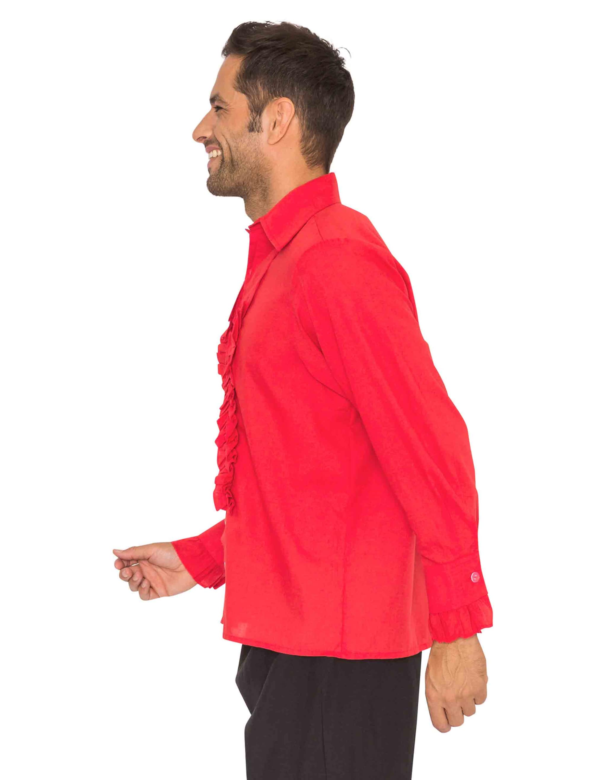 Rüschenhemd Herren rot S