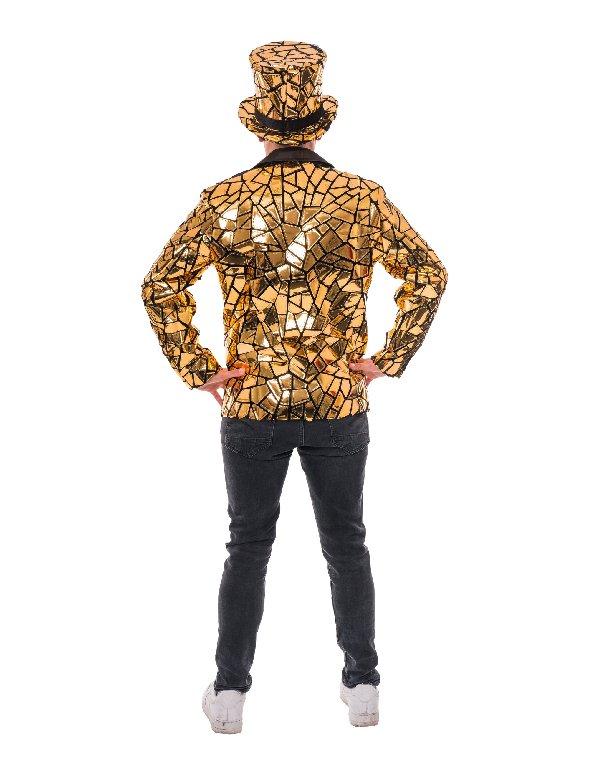 Blazer mit Spiegelmosaik Herren gold S