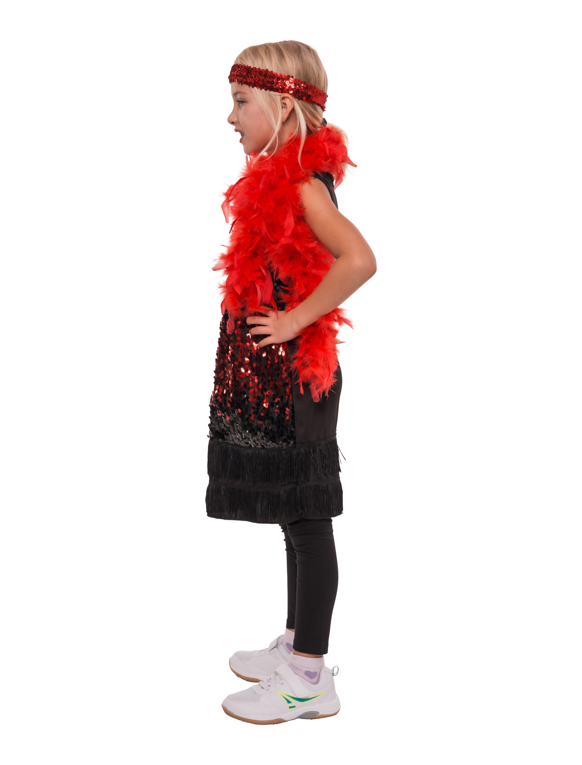 Kleid Charleston Kinder schwarz/rot 4-6 Jahre