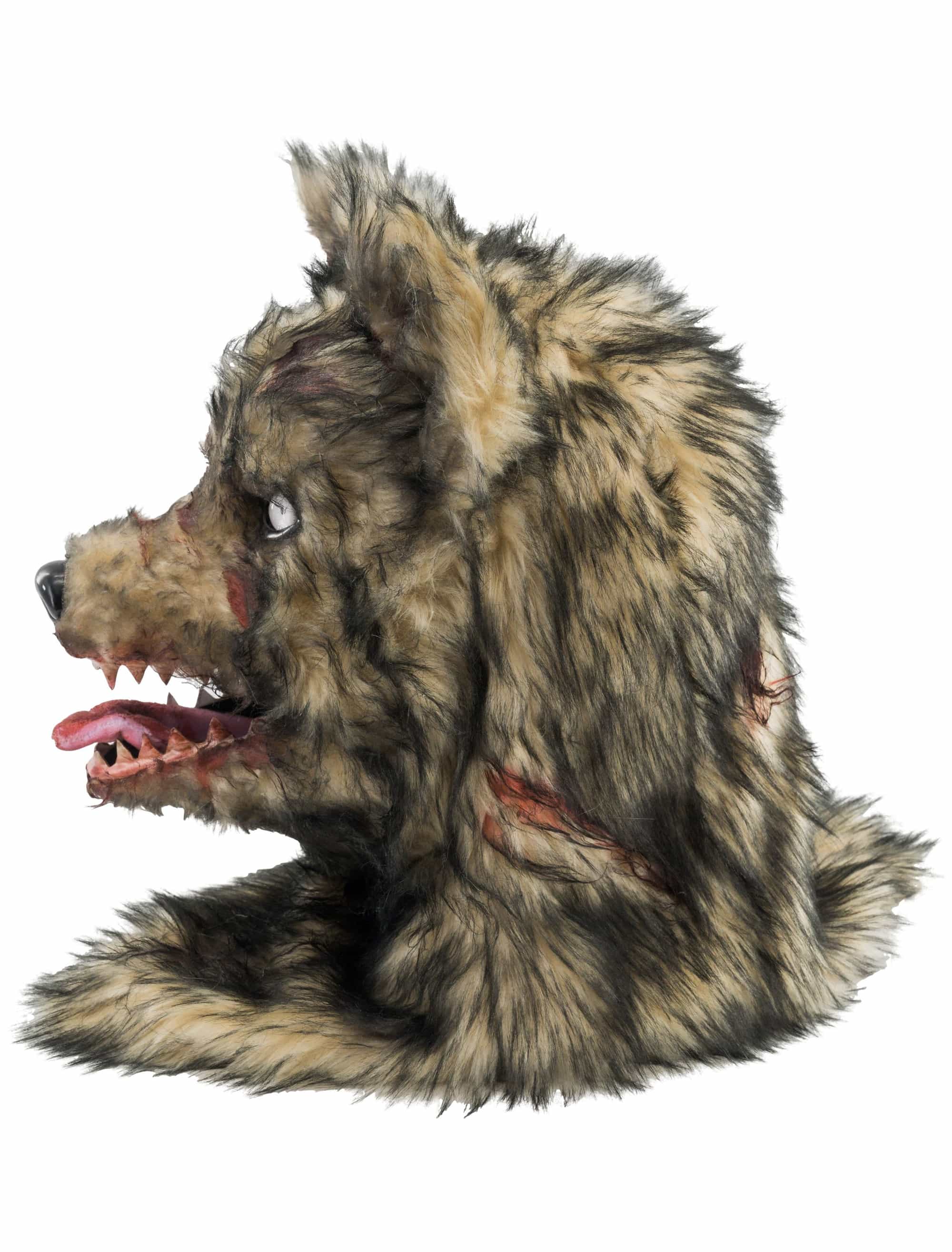 Vollmaske Horror Wolf schwarz/braun